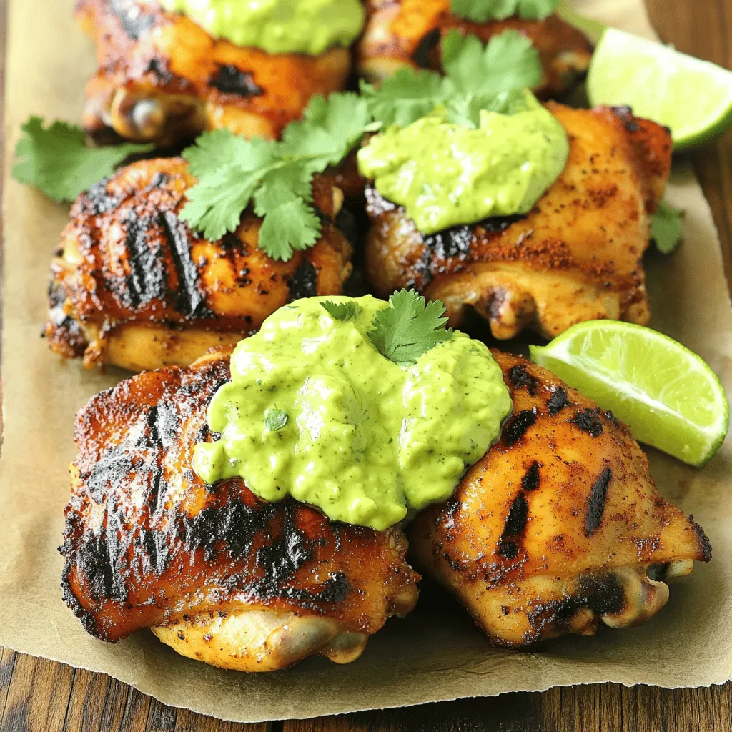- 4 bone-in, skin-on chicken thighs - 2 tablespoons olive oil - 1 teaspoon ground cumin - 1 teaspoon smoked paprika - 1 teaspoon garlic powder - Salt and freshly ground black pepper, to taste - Juice of 1 fresh lime