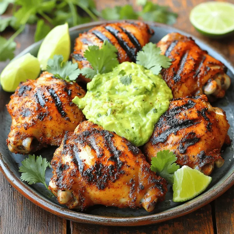 - 4 bone-in, skin-on chicken thighs - 2 tablespoons olive oil - 1 teaspoon ground cumin - 1 teaspoon smoked paprika - 1 teaspoon garlic powder - Salt and freshly ground black pepper, to taste - Juice of 1 fresh lime