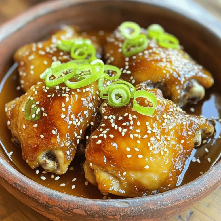 - Boneless, skinless chicken thighs - Honey and soy sauce - Garlic and ginger To whip up sticky honey chicken, you need just a few main ingredients. Start with boneless, skinless chicken thighs. I love these because they stay juicy and tender. Next, grab some honey and soy sauce. These two will give your dish that sweet and savory flavor we all crave. Don’t forget garlic and ginger! They add a nice kick to the sauce. - Green onions - Toasted sesame seeds For a little added flair, consider using some optional garnishes. Green onions add a fresh taste and a pop of color. Toasted sesame seeds give a nice crunch and a nutty flavor. These simple touches make your dish look and taste better. - Alternatives to honey - Soy sauce substitutes (e.g., tamari) If you want to switch things up, there are easy substitutions. For a different sweetness, try maple syrup instead of honey. If you need a soy sauce alternative, tamari works well. Both keep the dish flavorful while making sure everyone can enjoy it. First, we need to make the marinade. In a mixing bowl, combine the following ingredients: - 1/4 cup honey - 2 tablespoons low-sodium soy sauce - 1 tablespoon apple cider vinegar - 2 minced garlic cloves - 1/2 teaspoon freshly grated ginger - A pinch of salt and pepper Whisk these together until well mixed. Then, add 1 pound of bite-sized chicken thighs. Toss the chicken pieces gently to coat them evenly. Cover the bowl and place it in the fridge for 15-20 minutes. This step helps the chicken soak up all that yummy flavor. While the chicken marinates, get your skillet ready. Heat 1 tablespoon of sesame oil over medium-high heat. Once the oil shimmers, add the marinated chicken pieces. Spread them out in a single layer. This helps them brown nicely. Cook for about 6-8 minutes, turning them occasionally. You want the chicken to be golden brown and cooked all the way through. Now it's time to make the sauce! Lower the heat to medium. Carefully pour the honey mixture from the bowl into the skillet with the chicken. Stir gently to mix everything together and let it cook for about 2 minutes. Next, grab a small bowl and mix 1 tablespoon of cornstarch with 2 tablespoons of water to make a slurry. Stir until smooth. Gradually add this slurry to the skillet while stirring continuously. This will thicken the sauce, giving it that sticky glaze. Once thickened, your chicken will be ready to serve! For the full recipe, check the details above! To make sure your chicken is cooked right, use a meat thermometer. The chicken should reach 165°F (75°C). This way, it stays juicy and safe to eat. If you don't have a thermometer, cut a piece to check if it’s pink inside. To avoid a sticky sauce, keep the heat steady when cooking. If it gets too hot, the sauce can burn. Stir it gently as it cooks. This helps mix the flavors without sticking. Want to spice things up? Add some red pepper flakes or cayenne pepper for a kick. Just a pinch can make a big difference. You can also mix in a bit of paprika for a smoky taste. Fresh herbs make a great garnish. Try using chopped cilantro or basil on top. These herbs add color and bright flavors that pop! A good non-stick skillet works best for this dish. It helps the chicken brown nicely and makes cleanup easier. For easy cleanup, keep a spatula and a bowl handy. The spatula lets you flip the chicken with ease, while the bowl holds the marinade. This keeps your work area neat as you cook. Don't forget to check out the Full Recipe for all the steps! {{image_4}} You can swap chicken for tofu or shrimp. Tofu gives a great texture. Use firm tofu and press it to remove excess water. Shrimp cooks fast, so watch the time. - For tofu, cook it for 8-10 minutes until golden. - For shrimp, cook for only 3-4 minutes until pink. Want to change the taste? Add spicy elements like chili flakes for heat. You can also try adding sriracha or a dash of hot sauce to the marinade. Mix in different sauces like teriyaki or hoisin for unique flavors. Each sauce brings a new twist, making it fun to experiment. Pair sticky honey chicken with great side dishes. Steamed rice is a classic choice. You could also serve it with stir-fried veggies or a fresh salad. For plating, use a colorful bowl and layer the rice first. Place the chicken on top and drizzle some sauce around. Add green onions and sesame seeds for a pop. This makes your meal look as good as it tastes. Try the full recipe for Sticky Honey Chicken Delight and enjoy! You can keep leftover sticky honey chicken in the fridge for up to four days. Store it in an airtight container to keep it fresh. Make sure it cools down before sealing. This way, you avoid moisture build-up that can make the chicken soggy. When ready to eat, simply reheat it in a skillet or microwave. If you want to save sticky honey chicken for later, freezing is a great option. Place it in a freezer-safe container or a heavy-duty freezer bag. It can last up to three months in the freezer. When you are ready to enjoy it again, thaw it overnight in the fridge. To reheat, warm it on the stove over low heat until heated through. This keeps the chicken juicy and flavorful. Batch cooking sticky honey chicken is a smart way to save time. You can prepare a large amount and store it for quick meals. Cook extra rice or veggies to pair with it. Store the chicken and sides separately to keep everything fresh. This way, you can mix and match for different meals throughout the week. If you need a honey substitute, maple syrup works well. You can also use agave nectar. Both options will keep the sweet taste and stickiness. Adjust the amount to your liking. Start with the same amount as honey, then taste and tweak. Marinating the chicken for 15-20 minutes is perfect. This time lets the flavors soak in. If you have more time, you can marinate it longer, even up to an hour. Just remember to keep it in the fridge while it soaks. Yes, you can use chicken breast. It will cook faster, so check for doneness sooner. Thighs are juicier and more tender, but breasts will still taste great. Just cut them into similar-sized pieces for even cooking. Serve sticky honey chicken over steamed rice or a bed of stir-fried veggies. This adds color and flavor. You can drizzle extra sauce on top for a nice finish. Garnish with green onions and sesame seeds for a pop of taste and texture. For the full recipe, check out the Sticky Honey Chicken Delight. This article covered a delicious sticky honey chicken recipe. We focused on main ingredients like chicken thighs, honey, and soy sauce. I provided step-by-step instructions for marinating and cooking the chicken. You learned tips to enhance flavor and ensure perfect doneness. We also explored variations with different proteins and how to store leftovers. I hope you feel inspired to try this dish. Simple ingredients and clear steps make cooking fun and tasty. Enjoy your cooking journey!
