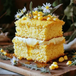 To make the Layered Cornbread Cake, you will need: - 2 cups cornmeal - 1 cup all-purpose flour - 1 tablespoon baking powder - 1 teaspoon salt - 1/2 cup granulated sugar - 2 large eggs - 1 1/2 cups buttermilk - 1/2 cup unsalted butter, melted - 1 cup sweet corn kernels (fresh or canned) - 1 teaspoon vanilla extract These ingredients create a rich, moist cake with great flavor. The cornmeal adds texture, while the sweet corn brings bursts of sweetness. For the honey butter, gather: - 1/2 cup unsalted butter, softened - 1/4 cup honey - A pinch of salt This honey butter is creamy and sweet. It enhances each layer of cake and adds a delightful touch. If you need to make some changes, here are a few ideas: - Use almond flour instead of all-purpose flour for a gluten-free option. - Swap buttermilk for regular milk with a splash of vinegar for acidity. - Instead of honey, try maple syrup for a different flavor. These substitutions can help you adapt the recipe to fit your needs while keeping it tasty. For the full recipe, check out the instructions above. Start by preheating your oven to 400°F (200°C). Grease two 9-inch round cake pans well. This helps the cake slide out easily. In a large bowl, mix the cornmeal, all-purpose flour, baking powder, salt, and sugar. A whisk works best here to combine them evenly. In another bowl, beat the two eggs until they look light and fluffy. Add the buttermilk, melted butter, and vanilla extract. Mix these wet ingredients well. Next, slowly pour the wet mix into the dry mix. Stir gently until just combined. Don't overmix! This keeps your cake light and fluffy. Now, fold in the sweet corn kernels. Distribute them evenly without breaking them. Divide the batter between the two prepared pans. Smooth the tops for even baking. Bake the cakes in your preheated oven for 20 to 25 minutes. They are done when a toothpick comes out clean. You want a nice golden top too. Once done, let the cakes cool in the pans for about 10 minutes. After that, move them to a wire rack to cool completely. While the cakes cool, it’s time for the honey butter. In a small bowl, mix the softened butter, honey, and a pinch of salt. Use a fork to blend it until creamy. Set this mix aside. Once the cakes are cool, stack them on top of each other. Spread honey butter between the layers. This adds a rich, sweet flavor. Finish by spreading more honey butter on top. For a pretty touch, drizzle extra honey and add fresh corn kernels or edible flowers. This makes your cake look stunning and taste delightful. For the full recipe, refer back to the section above. To get a soft and fluffy cornbread cake, follow a few key steps. First, use fresh ingredients. Stale baking powder can ruin your rise. Mix your dry and wet ingredients separately before combining them. This helps keep the batter light. Avoid overmixing the batter. Stir just until everything is combined. This keeps air in the cake, making it rise perfectly. Some mistakes can lead to a dense cake. One common error is measuring the cornmeal incorrectly. Always spoon it into the measuring cup and level it off. Another mistake is baking at the wrong temperature. Make sure your oven is preheated to 400°F (200°C). If you open the oven door too soon, the cake can fall. Wait until the baking time is almost up before checking. You can easily boost the flavor of your cornbread cake. Add spices like cinnamon or nutmeg for warmth. You can also fold in jalapeños for a spicy kick or cheese for richness. For a sweet twist, mix in blueberries or chocolate chips. When you stack the layers, sprinkle fresh herbs like chives or cilantro between them for a fresh taste. These simple changes can make your cake stand out. You can find the Full Recipe for detailed steps. {{image_4}} You can make this cake gluten-free by using a gluten-free flour blend. Look for blends that include rice flour, potato starch, or tapioca flour. These will give you a nice texture. Just replace the all-purpose flour in the recipe with the same amount of your gluten-free blend. The result will be just as tasty! To jazz up your cornbread cake, try adding spices. A teaspoon of cinnamon or nutmeg can add warmth. If you enjoy heat, consider adding a pinch of cayenne pepper or chili powder. These spices can make your cake pop with flavor. Mix these spices into the dry ingredients for the best results. While honey butter is divine, you can switch things up. Try cream cheese frosting for a tangy twist. A drizzle of maple syrup can also be delicious. For a fruity touch, top with fresh berries or a fruit compote. These options enhance flavor and make your cake stand out. You can store leftover layered cornbread cake in an airtight container. Keep it at room temperature for up to two days. If it's warm, let it cool completely first. This helps to keep the cake moist and tasty. For longer storage, move it to the fridge. It will stay fresh for about a week. To freeze your layered cornbread cake, wrap it well in plastic wrap. Then, place it in a freezer bag or airtight container. It can last in the freezer for up to three months. When you're ready to enjoy it, thaw it overnight in the fridge. This method helps to keep the cake fluffy. To reheat your layered cornbread cake, slice it into pieces. Place the slices on a microwave-safe plate. Heat them for about 10-15 seconds. Check if it's warm enough. If not, heat for a few more seconds. You can also warm it in an oven at 350°F (175°C) for about 5-10 minutes. This makes the cake soft and fresh again. Enjoy it with a bit of honey butter for extra flavor! Remember, for the full recipe, check out the earlier sections. To keep your Layered Cornbread Cake moist, use buttermilk. Buttermilk adds rich flavor and moisture. It also helps the cake rise. Avoid overmixing the batter; this keeps the texture light. You can also add a little extra melted butter for more moisture. After baking, let the cakes cool completely. This helps them hold onto moisture. Yes, you can use regular butter. However, unsalted butter lets you control the salt in your cake. If you use salted butter, cut back on added salt in the recipe. This way, your cake won't taste too salty. Unsalted butter also allows the sweet flavors to shine through. You can serve Layered Cornbread Cake with honey butter on the side. Fresh fruit like berries or sliced peaches pairs well too. Ice cream or whipped cream adds a fun twist. For a savory touch, try serving it with chili or soup. These options make for a delightful meal. Check out the Full Recipe for more serving ideas! This blog covered all you need to make a great layered cornbread cake. We discussed key ingredients, step-by-step baking, and useful tips. I shared ways to enhance flavors and avoid common mistakes. You learned how to make it gluten-free and explore toppings. Plus, we covered storing and reheating leftovers. Now, you can enjoy this tasty dessert anytime. With practice, your cake will impress friends and family. Happy baking!