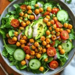 - Chickpeas: Start with a can of chickpeas. Drain and rinse them well. Rinsing removes excess sodium and improves flavor. Spread them on a towel to dry. This helps them get crispy when roasted. - Fresh Vegetables: Use a mix of colorful veggies for a vibrant salad. I like cherry tomatoes, cucumber, and red onion. They add sweetness, crunch, and zest. You can also use your favorite greens, like spinach or arugula, to lift the dish. - Dressing Components: The dressing is simple yet rich. Mix tahini with fresh lemon juice. This blend adds a nutty and tangy flavor. If the dressing is thick, add a splash of water to help it drizzle nicely. - Spicy Elements: Want some heat? Add cayenne pepper to the chickpeas. Start with a little, then adjust to your taste. This spice brings warmth and depth to the salad. - Extra Enhancements: For added texture, sprinkle cheese or seeds on top. Feta cheese adds creaminess, while sunflower seeds give a nice crunch. These additions make the salad more filling and fun! Check out the Full Recipe for more details on preparing this delightful dish! First, preheat your oven to 400°F (200°C). This high heat helps the chickpeas get nice and crispy. Next, grab a medium bowl. Add the rinsed chickpeas, olive oil, smoked paprika, garlic powder, and cayenne pepper. Sprinkle in a pinch of salt and pepper. Mix everything well so each chickpea gets coated in the spices. This step is key for flavor. Spread the seasoned chickpeas on a baking sheet. Make sure they are in a single layer. This helps them roast evenly. Roast them for 25-30 minutes. Stir them halfway through the cooking time. This ensures all sides get that perfect golden-brown color. You want them crunchy, not burnt, so watch them closely. While the chickpeas roast, it’s time to build your salad base. In a large bowl, layer your mixed greens first. Then add the halved cherry tomatoes, diced cucumber, and thinly sliced red onion. Each veggie adds color and crunch. Once the chickpeas are done, let them cool for a few minutes. Then, gently add them to your salad. For the dressing, whisk together tahini and fresh lemon juice in a small bowl. If it's too thick, just add a splash of water. Drizzle this creamy dressing over the salad. Finally, gently toss everything to mix. Be careful not to mash the avocado if you add it. This salad is not just tasty, it’s also beautiful. Enjoy each bite of this crispy chickpea salad! For the full recipe, check out the ingredients and steps above. To make your chickpeas crispy, avoid a few common mistakes. First, make sure you drain and rinse the chickpeas well. This helps remove excess starch. If you skip this step, they might not get crispy. Next, spread the chickpeas out on the baking sheet. Overcrowding them will trap steam and make them soggy. Aim for a single layer to allow air to circulate. You can also try alternative cooking methods. Air frying the chickpeas gives them a crunchy texture with less oil. Just set the air fryer to 400°F and cook for 15-20 minutes. Stir halfway through for even cooking. If you prefer, you can cook them on the stovetop. Heat a non-stick pan over medium heat and add the seasoned chickpeas. Stir often for about 10-15 minutes until they are crispy. The tahini dressing can make or break your salad. To get the right consistency, combine tahini with fresh lemon juice. If it feels too thick, add a splash of water. This helps create a smooth and creamy dressing that coats the salad well. Don't be afraid to experiment with flavors. Try adding garlic or herbs to the tahini for a twist. You can also mix in a bit of honey for sweetness or a dash of soy sauce for a savory kick. These variations can enhance the overall taste of your crispy chickpea salad. For the full recipe, check out the section above. Enjoy your cooking! {{image_4}} You can switch up the greens in your crispy chickpea salad. Instead of mixed greens, try spinach or kale. They add great nutrition and flavor. You can also use romaine or arugula for a fresh twist. For toppings, think outside the box. You can add: - Grated carrots for sweetness - Bell peppers for crunch - Radishes for a peppery bite - Nuts or seeds for texture These additions keep the salad exciting and fun! Want to shake things up? Try adding other legumes or proteins. Black beans or lentils are great choices. They boost the protein and add new flavors. You could even mix in grilled chicken or shrimp for a hearty meal. Dressings also offer a chance for creativity. Instead of tahini, use balsamic vinaigrette for a tangy taste. Or try a creamy yogurt dressing to add smoothness. These changes can make your salad feel new and special. For the full recipe, check out the Crispy Chickpea Salad Delight. To keep your crispy chickpea salad fresh, store it in the fridge. Use airtight containers to keep out air and moisture. This way, your salad stays crisp and tasty. - Containers: Choose glass or BPA-free plastic containers. They seal well. You can also use a mason jar for easy storage and serving. - Separation: Keep the chickpeas and salad base separate if you can. This helps the chickpeas stay crispy longer. If you have leftover chickpeas, you can reheat them. But, be careful not to lose that crunch. - Oven Method: Preheat your oven to 400°F (200°C). Spread chickpeas on a baking sheet. Heat for about 5 to 10 minutes. This will bring back their crispiness. - Refreshing the Salad: Before serving, add fresh greens or a little more dressing. This brings life back to your salad. Toss gently to mix without mashing the ingredients. For the full recipe, check out the Crispy Chickpea Salad Delight! To make chickpeas crispy, start by rinsing and draining them well. Dry them completely with a towel. This step is key! The less water, the crispier they will be. Next, toss them in olive oil and seasonings. I love using smoked paprika, garlic powder, and a pinch of cayenne for a kick. Spread them on a baking sheet in a single layer. Bake at 400°F for 25-30 minutes. Stir them halfway to ensure even crispiness. Yes, you can prep this salad in advance. Cook the chickpeas and store them in an airtight container. They will stay crispy if you keep them separate from the veggies. Chop your vegetables and store them in the fridge. Mix the tahini dressing and keep it in a jar. When you're ready to eat, combine everything for a fresh meal. If you need a substitute for tahini, try using Greek yogurt or almond butter. Both add creaminess and flavor. You can also make a simple lemon vinaigrette with olive oil, lemon juice, and a bit of mustard. These options will give your salad a unique twist while keeping it delicious. Absolutely! This salad is great for meal prep. Store the chickpeas, veggies, and dressing separately. This way, the salad stays fresh and crunchy. You can enjoy it throughout the week. Just mix it up when you’re ready to eat. For a full recipe, check the crispy chickpea salad instructions. Crispy chickpea salad is a delicious and healthy choice. We explored essential ingredients, like well-prepared chickpeas and fresh veggies. Roasting chickpeas correctly gives them that perfect crunch. We discussed tips for storing leftovers and reheating methods to keep them crispy. Try different add-ins for extra flavor and texture. With these ideas, you can make this salad your own. Enjoy discovering the many ways to customize this dish while benefiting from its nutritious qualities.
