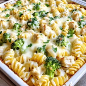 - 2 cups rotini or penne pasta - 2 cups cooked chicken breast, diced - 3 cups creamy Alfredo sauce - 1 cup broccoli florets, blanched - 1 cup shredded mozzarella cheese - ½ cup grated Parmesan cheese - 1 tablespoon extra virgin olive oil - 1 teaspoon garlic powder - ½ teaspoon onion powder - Salt and freshly cracked pepper to taste To make this Easy Chicken Alfredo Bake, gather the main ingredients first. You can use rotini or penne pasta. Both work great in this dish. The chicken should be cooked and diced. You can use leftovers or rotisserie chicken for ease. The creamy Alfredo sauce can be store-bought or homemade. Next, let's add some color and nutrition with broccoli. Blanch the florets briefly in boiling water. This will keep them bright and crisp. Now, let’s talk cheese. Shredded mozzarella gives a nice melt, while Parmesan adds a rich flavor. Don't forget the seasonings! Extra virgin olive oil adds richness. Garlic powder and onion powder enhance the taste. Finally, season with salt and freshly cracked pepper to make all the flavors pop. For details on steps to make this dish, check the Full Recipe. 1. Preheat your oven to 375°F (190°C). This step is key for baking. 2. Cook the pasta in a large pot. Use salted water and follow package instructions. Usually, it takes 8-10 minutes. Once done, drain well and set aside. 1. In a large mixing bowl, combine the drained pasta, diced chicken, blanched broccoli, and creamy Alfredo sauce. Gently mix until everything is well-coated. 2. Drizzle the olive oil over the mixture. Add garlic powder, onion powder, salt, and pepper. Stir thoroughly for even seasoning. 1. Carefully transfer the mixture into a greased 9x13 inch baking dish. Spread it evenly. 2. Generously sprinkle shredded mozzarella and grated Parmesan cheese on top. This creates a delicious cheesy layer. 3. Place the dish in the preheated oven. Bake for 25-30 minutes or until the cheese is melted, bubbly, and golden brown. 4. Once baked, take it out and let it cool for about 5 minutes. This helps everything set nicely before serving. 5. Garnish with finely chopped parsley for a fresh touch. For the complete recipe, check out the Full Recipe. How to cook pasta for the perfect texture To get the best pasta, use a big pot and plenty of salted water. Bring the water to a rolling boil before adding the pasta. Cook the pasta until it is al dente. This usually takes about 8 to 10 minutes. Remember to stir it often. After cooking, drain the pasta right away. Do not rinse it, as this washes away the starch that helps the sauce stick. Choosing between store-bought and homemade Alfredo sauce Store-bought Alfredo sauce is quick and easy. It saves time on busy days. Just check the label for quality ingredients. If you want to make your own, combine butter, heavy cream, garlic, and cheese. Homemade sauce can taste fresher and let you adjust flavors. Both options work well, so choose what fits your day. Ensuring even cooking and proper cheese melting To ensure even cooking, spread the mixture in the baking dish evenly. This helps the heat circulate. Use a 9x13 inch dish for the best results. When adding cheese, cover the top generously. This creates a nice, golden layer when it bakes. Resting time before serving After baking, let the dish rest for about 5 minutes. This allows the sauce to set and makes serving easier. It also lets the flavors meld better. A little patience here makes for a more enjoyable meal. {{image_4}} You can switch up the pasta to make this dish your own. While rotini and penne work well, try using fusilli or shells for fun shapes. Different pasta types can change the bite and texture of your bake. If you want to swap the chicken, consider using turkey or shrimp. Both provide great flavors and pair nicely with the creamy sauce. If you prefer plant-based options, try chickpeas or tofu. These swaps can make this dish fit various diets. Adding vegetables can boost both flavor and nutrition. Spinach adds a nice green touch, while bell peppers bring sweetness and color. Simply sauté these veggies before mixing them into your pasta for a tasty twist. You can also experiment with different cheese blends. Instead of just mozzarella and Parmesan, try using cheddar or gouda for a richer flavor. Mixing cheeses can make your dish even more delicious and unique. For the full recipe, check out the details provided in the earlier sections. To store leftover Easy Chicken Alfredo Bake, let it cool first. Place the bake in an airtight container. This helps keep the flavors fresh. You can also use a glass dish with a lid. Make sure to store it in the fridge. It will last for about 3 to 4 days. If you want to keep it longer, freeze it. Use freezer-safe containers for this. Label your containers with the date. This way, you will know how old the dish is. When you are ready to eat the leftovers, reheating is key. The best way to reheat is in the oven. Preheat your oven to 350°F (175°C). Place the bake in an oven-safe dish. Cover it with foil to keep moisture in. Heat for about 20-25 minutes. You want it warm all through without drying out. If you prefer a faster method, you can use a microwave. Cook in short bursts of two minutes. Stir in between to heat evenly. Enjoy your creamy chicken Alfredo bake just like the first time! Can I make this dish ahead of time? Yes, you can make this dish ahead of time. Prepare the Easy Chicken Alfredo Bake as directed, but do not bake it yet. Cover the dish with foil and store it in the fridge for up to 24 hours. When ready to bake, let it sit at room temperature for about 30 minutes. Then, bake as directed. What sides pair well with Easy Chicken Alfredo Bake? This dish goes great with garlic bread and a fresh garden salad. The garlic bread adds a nice crunch while the salad brings freshness. You can also serve it with steamed veggies for extra nutrients. Is this dish gluten-free? The Easy Chicken Alfredo Bake is not gluten-free as written. The pasta used in this recipe contains gluten. However, you can swap in gluten-free pasta. Make sure to check the Alfredo sauce for gluten as well. Many brands offer gluten-free options. Can I make a lighter version of this recipe? Yes, you can make a lighter version. Use whole wheat pasta and a light Alfredo sauce. You can also reduce the cheese or use low-fat cheese. Adding more veggies can also lighten the dish while boosting flavor and nutrients. Can I use a different type of sauce? Absolutely! You can use a different sauce like marinara or a homemade pesto. Each sauce will give a unique flavor. Just keep in mind that cooking times might vary based on the sauce used. What can I use as a substitute for chicken? You can use cooked turkey or even tofu for a vegetarian option. Shredded rotisserie chicken also works well. If you want a different protein, grilled shrimp or sausage are great choices too. This blog post covered how to make an Easy Chicken Alfredo Bake. You started with main ingredients like pasta, chicken, and creamy Alfredo sauce. Then, you learned to prepare, mix, and bake everything for a delicious meal. Tips and tricks helped ensure your dish is perfect every time. Don't forget about all the fun variations you can try! I hope this recipe excites you to cook and enjoy. Happy baking!