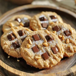 To make these tasty peanut butter chocolate chip cookies, you need just a few simple ingredients. Here’s what you will need: - 1 cup creamy peanut butter - 1/2 cup granulated sugar - 1/2 cup packed brown sugar - 1 large egg - 1 teaspoon pure vanilla extract - 1/2 teaspoon baking soda - 1/4 teaspoon salt - 1 cup semi-sweet chocolate chips - 1/2 cup chopped peanuts (optional, for added crunch) These ingredients blend together to create a rich and satisfying cookie. The creamy peanut butter gives the cookies a nice texture and flavor. The sugars add sweetness and help the cookies to brown nicely. The egg binds everything together. Vanilla enhances the flavor, while baking soda helps them rise. The salt balances the sweetness. Chocolate chips bring in that delicious chocolatey goodness. If you like a bit of crunch, chopped peanuts are a perfect touch. This simple list makes it easy for anyone to whip up a batch. Just gather your ingredients, and you’re ready to bake! For the full recipe, check the details above. First, preheat your oven to 350°F (175°C). This step is key. It ensures your cookies bake evenly. While the oven heats, line a baking sheet with parchment paper. This helps prevent sticking and makes cleanup easy. Grab a large mixing bowl. Add 1 cup of creamy peanut butter, 1/2 cup of granulated sugar, and 1/2 cup of packed brown sugar. Use an electric mixer at medium speed. Blend until your mixture is smooth and creamy. This should take about 2 minutes. In a separate bowl, whisk together 1/2 teaspoon of baking soda and 1/4 teaspoon of salt. Slowly add this dry mix to your wet ingredients. Stir gently until just combined. Be careful not to over-mix; this keeps your cookies soft. Now, fold in 1 cup of semi-sweet chocolate chips. If you like, add 1/2 cup of chopped peanuts for extra crunch. Use a spatula to mix these in evenly. This will add great flavor and texture to your cookies. Using a tablespoon or cookie scoop, drop dollops of the dough onto your prepared baking sheet. Leave about 2 inches of space between each dollop. This allows room for spreading. Next, take the back of a fork and gently flatten each mound. Create a crisscross pattern on top. This not only looks nice but also adds texture. Place your baking sheet in the preheated oven. Bake for 10-12 minutes. The edges should turn lightly golden. The centers might look soft, but they will firm up as they cool. Once baked, remove the sheet from the oven and let the cookies cool for about 5 minutes. After that, transfer them to a wire rack to cool completely. For the full recipe, check out the detailed steps above. To get the best texture, start with room temperature peanut butter. It mixes better. Cream it well with the sugars until smooth. This will help the cookies rise and stay soft. Don't over-mix after adding flour. It makes the cookies tough. Bake them until the edges are just golden. The centers should look soft. They will firm up as they cool. For extra flavor, try adding chopped peanuts. They bring a nice crunch. You can also mix in some shredded coconut or toffee bits. These additions add depth to your cookies. Another option is using dark chocolate chips instead of semi-sweet. This gives a richer taste. One common mistake is using cold peanut butter. Always let it warm up first. Another mistake is over-baking the cookies. Keep an eye on them in the oven. If they look too brown, they are likely overdone. Lastly, don’t skip the salt. It enhances the sweetness and balances the flavors. For the full recipe, check out the main article. {{image_4}} You can enjoy these cookies without nuts. Just swap creamy peanut butter with sun butter. This nut-free option keeps the flavor rich and creamy. You still get that perfect texture. Want to jazz up your cookies? Try adding fun ingredients like shredded coconut or toffee bits. Both add sweetness and chewiness. Mix these extras into the dough after adding the chocolate chips. You can even toss in some dried fruit for a fruity twist. If you need a gluten-free cookie, I have you covered. Replace regular baking soda with a gluten-free brand. Use gluten-free flour instead of regular flour in equal amounts. This way, you can still enjoy the same great taste. These cookies will still be soft and chewy. Feel free to explore these variations and make the recipe your own! For the complete recipe, check out the Full Recipe section. To keep your peanut butter chocolate chip cookies fresh, store them in an airtight container. This container will help keep moisture out. Place a piece of bread in the container with the cookies. The bread will help keep the cookies soft. You can store them at room temperature for up to one week. Freezing these cookies is easy. Start by letting them cool completely. After they cool, place them in a single layer on a baking sheet. This step prevents them from sticking together. Freeze them for about two hours. Once frozen, transfer the cookies to a freezer-safe bag. Label the bag with the date. They can stay in the freezer for up to three months. To enjoy your cookies warm, reheating is a great option. Preheat your oven to 350°F (175°C). Place the cookies on a baking sheet. Heat them for about 5-7 minutes. Alternatively, you can use a microwave. Heat one cookie at a time for about 10-15 seconds. Enjoy the warm gooey chocolate chips! You can replace the egg with a flaxseed meal. Mix one tablespoon of flaxseed meal with three tablespoons of water. Let it sit for five minutes to thicken. This mix binds the dough just like an egg. Yes, natural peanut butter works great. Just make sure to stir it well before measuring. Natural peanut butter can make the cookies a bit softer. If your dough feels dry, add a little more peanut butter. Start with one tablespoon. Mix it in well and check the texture again. These cookies last about one week at room temperature. Store them in an airtight container to keep them fresh. You can also freeze them for up to three months. Yes, you can easily double the recipe. Just make sure to mix the ingredients well. This will give you about 48 cookies, perfect for sharing or saving for later. You learned how to make delicious peanut butter chocolate chip cookies. The ingredients blend to create a rich flavor. Following the steps ensures perfect texture and taste. Remember, adding extras can boost flavor. Store your cookies properly, so they stay fresh. These tips will help you bake confidently. Take your time, avoid common mistakes, and enjoy the results. Happy baking!
