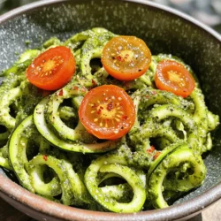 Zucchini Noodles with Pesto Flavorful Low-Carb Dish