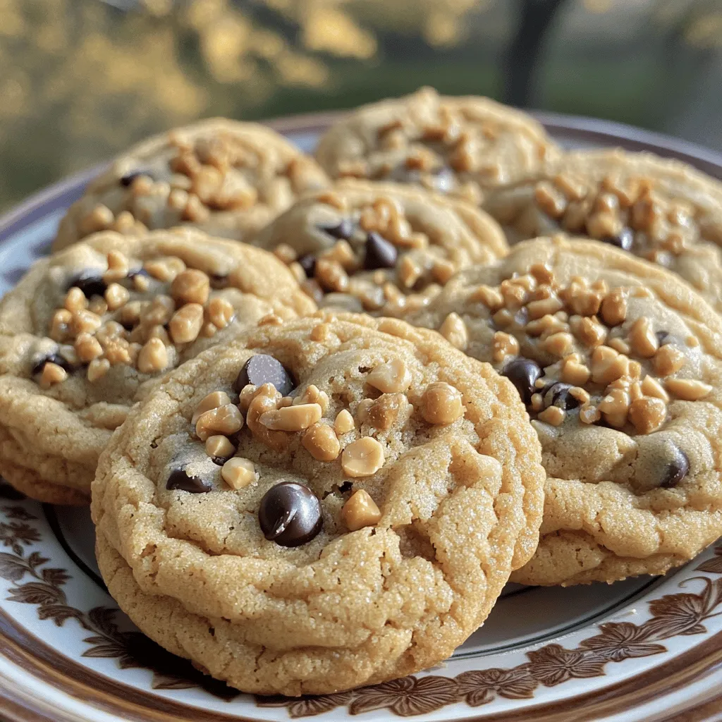 To make delicious peanut butter cookies, gather these key ingredients: - 1 cup creamy peanut butter - 1 cup packed brown sugar - 1 large egg - 1 teaspoon pure vanilla extract - 1/2 teaspoon baking soda - A pinch of salt - Optional add-ins for extra flavor: dark chocolate chips, chopped roasted peanuts Each ingredient plays a vital role in creating the perfect cookie. Creamy peanut butter gives the cookies their rich flavor and smooth texture. Brown sugar adds sweetness and moisture, which keeps the cookies soft. The egg binds everything together and helps the cookies rise. Vanilla extract brings a lovely aroma that enhances the taste. Baking soda acts as a leavening agent, making the cookies fluffy. A pinch of salt balances sweetness and enhances the overall flavor. Feel free to mix in dark chocolate chips or chopped roasted peanuts for extra crunch and taste. These optional add-ins can take your cookies to another level. For the full recipe, see the instructions section where we guide you through making these delightful treats! 1. Preheat your oven to 350°F (175°C). This is key for even baking. 2. Line a baking sheet with parchment paper. This helps cookies lift off easily. 3. In a large bowl, mix 1 cup of creamy peanut butter with 1 cup of packed brown sugar. Stir until smooth. 4. Next, add in 1 large egg, 1 teaspoon of pure vanilla extract, 1/2 teaspoon of baking soda, and a pinch of salt. Mix well until combined. 5. If you want, fold in 1/4 cup of dark chocolate chips or 1/4 cup of chopped roasted peanuts for extra flavor and crunch. 1. Scoop out tablespoons of the dough. Drop them onto the prepared baking sheet, leaving about 2 inches between each. 2. To create the classic look, use a fork to press down on the dough balls. Make a crisscross pattern on top. 3. Bake for about 10-12 minutes. Look for golden edges while the centers stay soft. They will harden as they cool. 1. After baking, let the cookies rest on the sheet for 5 minutes. This helps them set properly. 2. Next, transfer the cookies to a wire rack. This allows them to cool completely and keeps them from getting soggy. Follow these steps, and you will create delicious peanut butter cookies that everyone will enjoy. For the full recipe, check out the details provided above. To keep your cookies soft and chewy, don't over-mix the dough. Mix just until combined. This helps to keep the moisture in. Bake the cookies for about 10-12 minutes. Look for golden edges and soft centers. If they look too firm, they might be over-baked. If you need gluten-free cookies, use a gluten-free flour blend instead of regular flour. For a vegan option, replace the egg with a flax egg. Just mix one tablespoon of ground flaxseed with three tablespoons of water and let it sit until gel-like. You can also adjust sweetness by using honey or maple syrup. These add a nice flavor and change the texture slightly. Serve your peanut butter cookies warm, right from the oven. They taste great with a glass of cold milk. You can also stack them with ice cream for an easy dessert sandwich. Try adding a sprinkle of sea salt on top for a sweet and salty combo. For a fun twist, serve them with a hot cup of cocoa or coffee. These ideas make your cookies a hit at any gathering! {{image_4}} You can make chocolate peanut butter cookies by adding chocolate ingredients. Mix in dark chocolate chips when you prepare the dough. This will create a rich, sweet flavor that pairs well with peanut butter. You can also try using cocoa powder for a deeper chocolate taste. This twist makes your cookies even more delicious and fun. For a crunchier bite, try nutty peanut butter cookies. Simply add your favorite nuts or seeds to the dough. Chopped almonds or walnuts work well. You can even use sunflower seeds for a fun twist. These additions bring great texture and flavor to your cookies, making each bite exciting. You can change the flavors for different seasons. For fall, add spices like cinnamon or nutmeg to the dough. In winter, try adding a touch of ginger or cloves for a holiday feel. These spices can make your cookies taste warm and cozy. They also add a festive touch for gatherings and celebrations. These variations allow you to explore different tastes while enjoying the classic peanut butter cookie. If you want to try these ideas, check the Full Recipe for the base cookie dough. To keep your peanut butter cookies fresh, use airtight containers. Glass containers work well. You can also use plastic containers with tight lids. If you layer cookies, place parchment paper between them. This keeps them from sticking together. Freezing your cookies is simple. First, let them cool completely. Then, place them in a single layer on a baking sheet. Freeze for about one hour. After that, transfer cookies to a freezer-safe bag or container. Be sure to squeeze out excess air. You can enjoy these cookies later without losing flavor. Peanut butter cookies stay fresh for about a week at room temperature. Store them in an airtight container to keep them soft. If you want them to last longer, freezing is best. Properly frozen cookies can last up to three months. Enjoy your cookies for a long time! Yes, you can use natural peanut butter. It has no added sugar or oils. This can change the texture. Your cookies might be a bit more crumbly. They may also taste more nutty, which some people love! If your dough is sticky, don’t worry. You can add a little more brown sugar or flour. Another option is to chill the dough for 30 minutes. This helps firm it up. You can also lightly grease your hands when shaping the cookies. To make softer cookies, bake them for less time. Check them at 9 minutes. For crunchier cookies, bake a bit longer, about 12-14 minutes. You can also add a little more baking soda for a firmer texture. To reheat, use the oven or microwave. For the oven, set it to 350°F (175°C). Heat for about 5 minutes. In the microwave, warm for 10-15 seconds. Both methods keep the cookies yummy and soft! For the full recipe, refer to the section above. Enjoy your baking! Peanut butter cookies are easy to make and so tasty. We covered key ingredients, step-by-step instructions, and helpful tips for perfect cookies. You learned how to mix, bake, and store them. Don't forget the fun variations and serving ideas to impress your friends. Now, grab your ingredients and start baking. Enjoy the warm, chewy goodness of your homemade cookies!