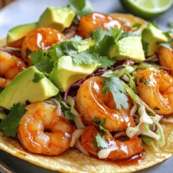 To make sweet and spicy shrimp tacos, you will need: - 1 pound shrimp, peeled and deveined - 2 tablespoons honey - 1 tablespoon sriracha sauce - 1 teaspoon smoked paprika - 1 teaspoon garlic powder - 1 teaspoon lime zest - Salt and pepper to taste - 8 small corn tortillas - 1 cup shredded cabbage - 1 avocado, sliced - Fresh cilantro, for garnish - Lime wedges, for serving These ingredients create a vibrant mix of flavors. The shrimp bring a tasty base. Honey adds sweetness, while sriracha brings heat. Smoked paprika and garlic powder give depth. Lime zest brightens the dish. You can swap some ingredients for other options. If you can’t find shrimp, try chicken or tofu. Use agave syrup instead of honey for a vegan option. If you want less heat, use mild chili sauce in place of sriracha. Also, you can use regular paprika if you don’t have smoked paprika on hand. The right toppings make your tacos even better. Here are some suggestions: - Diced tomatoes for freshness - Red onion slices for a kick - Crumbled queso fresco for creaminess - A drizzle of yogurt or sour cream for coolness - Pickled jalapeños for extra spice These toppings add color and taste. Mix and match to find your favorite combo! For the full recipe, check out the steps provided above. To start, gather your ingredients. You need honey, sriracha sauce, smoked paprika, garlic powder, lime zest, salt, and pepper. In a medium bowl, mix these ingredients well. The honey adds sweetness, while the sriracha brings heat. The spices give the shrimp a nice kick. Next, add the shrimp. Make sure each shrimp is well-coated in the marinade. Cover the bowl with plastic wrap and place it in the fridge. Let the shrimp marinate for at least 15 minutes. This helps the flavors soak in. Now, heat a non-stick skillet over medium-high heat. Once it’s hot, add the marinated shrimp. Cook them for about 2-3 minutes on each side. You want the shrimp to turn pink and opaque. This means they are fully cooked and safe to eat. Keep an eye on them! Overcooking shrimp can make them tough. When they are done, remove them from the skillet and set them aside. Next, warm your corn tortillas in a separate skillet over low heat. This should take about 30 seconds on each side. You want them soft and pliable, perfect for holding all the filling. Now it’s time to build your tacos. Start with a handful of shredded cabbage on each tortilla. Then, add several pieces of the cooked shrimp. Top it off with sliced avocado and fresh cilantro. Serve your tacos with lime wedges on the side. Squeezing fresh lime juice over them adds a bright flavor. For the full recipe, check here: [Full Recipe]. Enjoy your sweet and spicy shrimp tacos! To make a great marinade, mix honey, sriracha, smoked paprika, garlic powder, lime zest, salt, and pepper. This blend gives the shrimp a sweet and spicy kick. Let the shrimp soak in this mix for at least 15 minutes. This allows the flavors to soak in. The longer you marinate, the better the taste. But don't marinate too long, or the shrimp might turn mushy. When cooking shrimp, keep it simple. Heat a non-stick skillet over medium-high heat. Add the marinated shrimp, making sure not to crowd the pan. Cook for about 2-3 minutes on each side. Look for the shrimp to turn pink and opaque. This means they are ready. Avoid overcooking; it can make shrimp tough. If you see them curling tightly, it’s a sign they’re done. For fresh tacos, warm the corn tortillas first. Place them in a dry skillet over low heat. Heat them for about 30 seconds on each side. This makes them soft and pliable. Use fresh ingredients like shredded cabbage, creamy avocado, and cilantro. These add crunch and flavor to your tacos. For an extra zing, serve lime wedges on the side. A squeeze of lime juice brightens every bite. For the full recipe, check out the Sweet and Spicy Shrimp Tacos section. {{image_4}} You can easily swap shrimp for other proteins. Chicken works great. Just cut it into small pieces. You can also use fish, like tilapia or cod. For a vegetarian option, try grilled mushrooms or roasted cauliflower. Each protein brings a unique taste and texture. Adjust cooking times based on your choice. This recipe is easy to make gluten-free. Use corn tortillas, which are naturally gluten-free. Check the labels to ensure no hidden gluten. You can also use lettuce wraps instead of tortillas. This gives a fresh crunch and is low-carb. Your tacos will stay tasty and safe for everyone. Change up the flavors to suit your taste. Want more heat? Add extra sriracha or diced jalapeños. For a sweeter kick, add more honey or a splash of orange juice. You can also mix in spices, like cumin or chili powder, to deepen the flavor. Experiment with fresh herbs, like mint or basil, for a twist. These adjustments make your tacos unique every time. For the full recipe of Sweet and Spicy Shrimp Tacos, check back to create your perfect dish! To keep your sweet and spicy shrimp tacos fresh, store them in an airtight container. Make sure to separate the shrimp from the tortillas and toppings. This helps prevent soggy tortillas. You can keep the shrimp in the fridge for up to three days. The toppings, like cabbage and avocado, should be stored separately to maintain their texture. When you are ready to enjoy leftovers, reheat the shrimp in a skillet. Use medium heat and cook for about 2-3 minutes. Stir often to heat evenly. For the tortillas, warm them in a dry skillet for about 30 seconds on each side. This will make them soft and pliable again. If you want to freeze the shrimp, place them in a freezer-safe bag. Remove as much air as possible to avoid freezer burn. You can freeze the shrimp for up to two months. However, I recommend freezing the shrimp without the marinade. When you want to eat them, thaw them in the fridge overnight and then cook as usual. Toppings like cabbage and avocado do not freeze well, so plan to prepare them fresh when serving. For the full recipe, check the earlier section. To make shrimp tacos more spicy, you can add more sriracha sauce to the marinade. You might also try adding diced jalapeños or a sprinkle of cayenne pepper. These will boost the heat without losing flavor. Experiment with different hot sauces to find your perfect level of spice. Yes, you can prepare the shrimp ahead of time. Just marinate them and store them in the fridge. You can keep them for up to 24 hours. This allows the flavors to deepen, making your tacos even tastier. When you're ready, cook them quickly for a fresh meal. Several sides go well with shrimp tacos. Here are some great options: - Black beans: They add protein and fiber. - Mexican rice: A flavorful, filling side. - Corn salad: Adds crunch and sweetness. - Guacamole: Creamy and rich, it balances the spice. - Chips and salsa: Perfect for munching while you wait. These sides will enhance your meal and make it even more enjoyable! For the full recipe, check out the Sweet and Spicy Shrimp Tacos. In this post, we explored the essential ingredients for shrimp tacos, including substitutions and toppings. I shared step-by-step instructions for making a tasty marinade, cooking shrimp, and assembling your tacos. You learned tips for perfecting your dish, like achieving the right marinade and cooking shrimp well. We also touched on variations for proteins and gluten-free options. Remember, fresh ingredients and spices make a big difference. Enjoy your shrimp tacos, and don’t be afraid to experiment!