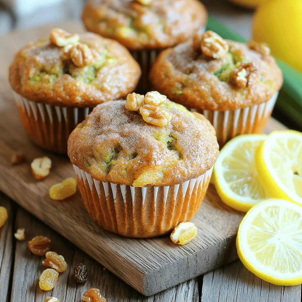 The main ingredients are simple and fresh. Here’s what you need: - 1 cup grated zucchini, squeezed dry - 1 cup grated apple, peeled (preferably Granny Smith for tartness) - 1 cup all-purpose flour - 1/2 cup whole wheat flour - 1/2 cup packed brown sugar - 1/4 cup granulated sugar - 1/3 cup vegetable oil - 2 large eggs - 1 teaspoon pure vanilla extract - 1 teaspoon baking soda - 1/2 teaspoon baking powder - 1/2 teaspoon ground cinnamon - 1/4 teaspoon ground nutmeg - 1/4 teaspoon salt These ingredients work together to create a moist muffin with a nice balance of sweetness and spice. You can boost the taste with a few add-ins. Here are some great options: - 1/2 cup chopped walnuts (for crunch) - 1/4 cup raisins (for added sweetness) These optional ingredients add texture and flavor. You can mix and match based on your taste. Each key ingredient has its benefits. Here’s a quick look: - Zucchini: Low in calories, high in water, and full of vitamins. - Apple: Provides fiber and natural sweetness. - Whole wheat flour: Offers more fiber than white flour. - Walnuts: Packed with healthy fats and protein. The combination of these ingredients makes these muffins not just tasty but also nutritious. You can find the full recipe in the earlier section. Enjoy baking! To make Zucchini Apple Muffins, start with the prep work. First, gather your ingredients. You will need: - 1 cup grated zucchini, squeezed dry - 1 cup grated apple, peeled (preferably Granny Smith for tartness) - 1 cup all-purpose flour - 1/2 cup whole wheat flour - 1/2 cup packed brown sugar - 1/4 cup granulated sugar - 1/3 cup vegetable oil - 2 large eggs - 1 teaspoon pure vanilla extract - 1 teaspoon baking soda - 1/2 teaspoon baking powder - 1/2 teaspoon ground cinnamon - 1/4 teaspoon ground nutmeg - 1/4 teaspoon salt - 1/2 cup chopped walnuts (optional for crunch) - 1/4 cup raisins (optional for sweetness) Now, preheat your oven to 350°F (175°C). This step is key for even baking. Line a 12-cup muffin tin with paper liners or spray it with non-stick spray. In a large bowl, mix the grated zucchini and apple together. Set this aside as it will add moisture and flavor. In another bowl, whisk together both flours, brown sugar, granulated sugar, baking soda, baking powder, and spices. Make sure they are mixed well. In a medium bowl, crack your eggs and beat them. Add the vegetable oil and vanilla extract. Mix until smooth. Now, pour this wet mix into the dry ingredients. Stir gently until just moistened. Be careful! If you over-mix, your muffins will be tough. Gently fold in your zucchini and apple mix. If you want, add walnuts and raisins for extra texture and flavor. Using a spoon or ice cream scoop, fill each muffin cup about two-thirds full. This gives the muffins space to rise. Place the tin in the preheated oven and bake for 15 to 20 minutes. Check if they are done by inserting a toothpick into a muffin. If it comes out clean, they are ready! Once baked, remove the muffin tin from the oven. Let the muffins rest for about 5 minutes. Then, transfer them to a wire rack to cool completely. This helps them stay fluffy. For serving, you can enjoy them warm or at room temperature. I like to serve them on a rustic wooden board. You can sprinkle cinnamon sugar on top for a sweet touch. Adding thin lemon slices around the board gives a nice color contrast. This makes the muffins look even more tempting. Enjoy your delicious Zucchini Apple Muffins! One common mistake is overmixing the batter. This makes muffins tough, not fluffy. Mix just until the dry and wet ingredients combine. Another mistake is not measuring flour correctly. Use the spoon-and-level method for best results. Also, avoid baking muffins too long. Check them a few minutes early for doneness. To keep muffins moist, squeeze excess water from the grated zucchini. This step is key. Use fresh apples for natural sweetness and flavor. Adding a bit of oil helps too. Make sure not to skip the spices like cinnamon and nutmeg. They give depth and warmth to the flavor. For a perfect texture, mix in the zucchini and apples gently. This keeps the batter light. Consider using half whole wheat flour. It adds a nice nuttiness. You can also try adding yogurt for extra moisture. Just stick to the right ratios to avoid a heavy mix. For the full recipe, check out the details provided above. {{image_4}} You can make gluten-free zucchini apple muffins by swapping regular flour for gluten-free flour. Use a blend that mimics all-purpose flour. This keeps the texture light and fluffy. Also, make sure the baking powder and baking soda you choose are gluten-free. These small changes let everyone enjoy this tasty treat. To make vegan zucchini apple muffins, replace eggs with flax eggs. Mix one tablespoon of ground flaxseed with three tablespoons of water. Let it sit for five minutes to thicken. Use a plant-based oil like coconut or canola oil instead of vegetable oil. You can add almond milk to keep the batter smooth. Get creative with flavors! Here are some fun ideas to try: - Spices: Add a pinch of ginger for warmth. Try cardamom for a unique twist. - Fruits: Toss in diced peaches or blueberries for extra sweetness. - Nuts: Swap walnuts for pecans or almonds for crunch. These variations make each batch unique and fun to bake. For the full recipe, check out the Zesty Zucchini Apple Muffins. To keep your zucchini apple muffins fresh, let them cool completely. Place them in an airtight container. You can also layer them with parchment paper to avoid sticking. Store them at room temperature for up to three days. If you want to keep them longer, try refrigeration. They will last up to a week in the fridge. When you're ready to enjoy your muffins again, preheat your oven to 350°F (175°C). Place the muffins on a baking sheet. Heat them for about 5 to 10 minutes. This will bring back their warmth and soft texture. You can also use a microwave. Heat each muffin for 15 to 20 seconds. However, the oven gives a better texture. Freezing is a great way to enjoy these muffins later. Wrap each muffin tightly in plastic wrap. Then, place them in a freezer bag. Make sure to remove excess air before sealing. These muffins can last for up to three months in the freezer. When you want one, just thaw it overnight in the fridge. You can reheat it as mentioned above. Enjoy the fresh taste anytime! Yes, you can substitute some ingredients. Use other fruits like pears or bananas. You may also switch out all-purpose flour for gluten-free flour. If you need a sugar alternative, try honey or maple syrup. Just remember, these changes may alter the taste and texture. Zucchini apple muffins last about 3 to 5 days at room temperature. Keep them in an airtight container to stay fresh. If you want them to last longer, store them in the fridge for up to a week. You can also freeze muffins for up to three months. Just wrap them well in plastic wrap. Zucchini is low in calories and high in water. It helps keep you hydrated and supports digestion. Apples provide fiber, which is good for your gut. They also contain vitamins that boost your immune system. Together, they make a tasty snack that is both healthy and satisfying. You learned how to make Zucchini Apple Muffins from start to finish. We covered the important ingredients, step-by-step instructions, and tips for the best results. I shared options for gluten-free and vegan muffins, plus ways to store and reheat them. In baking, small details matter. Follow these tips for tasty, moist muffins every time. Enjoy making these muffins, and don't hesitate to experiment with flavors. Happy baking!