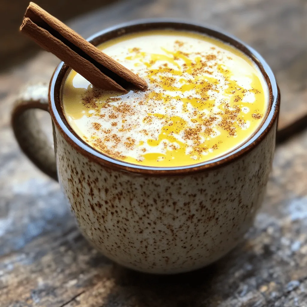 - 1 cup oat milk: Oat milk is creamy and rich. It adds a smooth texture to your latte. It’s also a great dairy-free option. - 1 espresso shot or 1/2 cup freshly brewed coffee: A strong coffee base gives your latte a bold flavor. Use your favorite brew for the best taste. - 1 tablespoon honey: Honey adds natural sweetness. You can adjust the amount to fit your taste. - 1/2 teaspoon ground cinnamon: This spice brings warmth and depth to the drink. It’s key for that cozy vibe. - 1/4 teaspoon vanilla extract: Vanilla adds a nice touch of flavor. It pairs well with oat milk and honey. - A pinch of sea salt: This enhances all the flavors. Just a tiny bit makes a big difference. - Cinnamon stick or extra ground cinnamon for garnish: Garnishes make your latte look fancy. They also add a bit of extra flavor. For oat milk, I recommend brands like Oatly or Califia Farms. They are creamy and flavorful. For honey, look for local, raw honey. It’s often more flavorful and supports local beekeepers. Cinnamon is known for its anti-inflammatory properties. It can help stabilize blood sugar levels. Oat milk is often lower in fat than regular milk and is high in fiber. Honey offers antioxidants and can soothe a sore throat. This latte is not just tasty; it also packs a nutritious punch! To start, you need to brew coffee or pull an espresso shot. If you use coffee, choose a strong blend you enjoy. Use a coffee maker or French press to brew one cup. If you prefer espresso, use an espresso machine. One shot is perfect for this latte. Once brewed, set it aside to keep warm while you prepare the rest. Now, let’s warm the oat milk. Pour one cup of oat milk into a small saucepan. Heat it over medium heat. Stir it often to avoid boiling. You want it warm, not hot. Aim for about 150°F (65°C). This temperature helps the flavors mix well without losing any taste. Once the oat milk is warm, take it off the heat. Now, it's time to add the flavors. Whisk in one tablespoon of honey. This adds a nice sweetness. Next, add half a teaspoon of ground cinnamon and a quarter teaspoon of vanilla extract. Don’t forget a pinch of sea salt! Whisk it all together until it’s frothy and well mixed. In a large mug, pour your warm coffee first. Now, gently pour the cinnamon-honey oat milk over the coffee. Use a spoon to stir lightly. This helps blend the two together. You want a nice mix of coffee and oat milk for the best taste. For a beautiful finish, sprinkle a little ground cinnamon on top. You can also add a cinnamon stick for extra flavor and a nice look. This makes your latte feel special and inviting! For the complete recipe, check the Full Recipe section. To make a great cinnamon honey oat milk latte, start with strong coffee. Use freshly ground beans for the best flavor. If you prefer espresso, use a good quality espresso machine. Aim for a brewing time of 25 to 30 seconds. This time helps you get rich, smooth shots. If you use a drip coffee maker, choose a medium grind. Brew with a coffee-to-water ratio of 1:15. This method ensures a strong cup that holds up well against oat milk. Frothing oat milk adds a creamy touch. First, heat your oat milk to about 150°F (65°C). Be careful not to boil it. Use a whisk or a frother to create foam. If you want more foam, try frothing it twice. A good froth should be light and airy. You can also try a jar with a lid. Shake it hard for about 30 seconds, then microwave it to warm. This method works great if you lack fancy tools. Sweetness is key in this latte. Start by adding one tablespoon of honey. Taste it and decide if you want more. Remember, honey can be strong, so add little by little. For a twist, try maple syrup or agave nectar. They can change the taste, too. You can also skip the sweeteners for a less sweet drink. Adjust it to fit your mood or health goals. {{image_4}} You can switch up the taste of your Cinnamon Honey Oat Milk Latte easily. Here are a few fun ideas: - Mocha: Add a tablespoon of cocoa powder to the oat milk. This will give you a rich, chocolatey twist. - Vanilla: Increase the vanilla extract to one teaspoon for a sweeter flavor. This adds a lovely aroma to your latte. - Caramel: Drizzle some caramel sauce on top. This will give your drink a sweet, decadent finish. Feel free to mix and match these flavors to find your perfect cup! If you want to explore other plant-based milk options, there are many great choices. - Almond Milk: This milk has a light taste and is low in calories. - Coconut Milk: Use this for a creamy, tropical flavor. It pairs well with cinnamon. - Soy Milk: This option is rich in protein and froths well. Each type of milk brings its unique taste, so try what you like best! On warm days, an iced version of this drink is refreshing. Here’s how to make it: 1. Brew your coffee or espresso and let it cool. 2. Fill a glass with ice. 3. Pour the cooled coffee over the ice. 4. In a separate container, mix the oat milk, honey, cinnamon, vanilla, and a pinch of salt. 5. Stir well until frothy. 6. Pour this mixture over the coffee and ice. Garnish with a cinnamon stick or a sprinkle of cinnamon. Enjoy your cool treat! You can store oat milk in the fridge. Use an airtight container. Keep it for up to seven days. Honey should stay in a cool, dry spot. It lasts a long time, so no need to worry much. Making your latte components ahead of time is smart. Brew your coffee or espresso early. Store it in the fridge for up to three days. Heat it up when you're ready. You can also warm the oat milk and mix in honey and spices. Just cool it before storing. Use it within two days for the best taste. Yes, you can freeze oat milk! Pour it into ice cube trays. Once frozen, pop the cubes into a freezer bag. This way, you can use small amounts easily. When you're ready to use it, thaw the cubes in the fridge overnight. A Cinnamon Honey Oat Milk Latte is a warm drink that blends rich coffee with creamy oat milk, honey, and cinnamon. This drink is sweet, smooth, and comforting. The oat milk adds a nutty flavor that pairs perfectly with the coffee. Honey brings natural sweetness, while cinnamon adds warmth and spice. Each sip feels cozy and inviting. Yes, you can! For a caffeine-free version, leave out the coffee. Instead, use hot water or herbal tea as a base. You can also add cocoa powder for a chocolatey twist. This way, you still enjoy the flavors of cinnamon and honey without the caffeine kick. You can find this drink at many local cafes and coffee shops. Look for places that offer oat milk as an option. Some popular chains also feature it on their menus. Ask baristas if they can customize your drink with oat milk, honey, and cinnamon. Absolutely! You can use maple syrup, agave nectar, or coconut sugar instead of honey. Each sweetener has its own unique flavor. Just adjust the amount to match your taste. Stevia or monk fruit are also great for low-calorie options. Enjoy experimenting with different sweeteners! In this post, we explored how to make a Cinnamon Honey Oat Milk Latte. We covered the key ingredients, their health benefits, and suggested brands for quality. You learned step-by-step instructions to brew, mix, and garnish your latte. Tips for perfecting coffee and frothing oat milk will help you customize your drink. Try various flavors or even an iced version for unique enjoyment. Finally, knowing how to store and prepare in advance makes it easy to enjoy anytime. Now, it's time to make your own and savor the delicious taste!