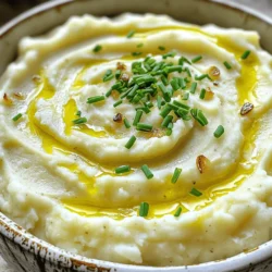 - Cauliflower florets - Garlic cloves - Olive oil - Sea salt and freshly cracked pepper - Almond milk or regular milk - Sour cream or Greek yogurt - Butter or vegan alternative - Fresh chives or parsley garnish For this creamy delight, I recommend using fresh cauliflower florets. They give the best flavor and texture. You will also need unpeeled garlic cloves for roasting. The roasting process makes garlic sweet and smooth, adding depth to the dish. Next, grab some olive oil. This will help the vegetables roast evenly and add a nice richness. Season with sea salt and freshly cracked pepper to enhance all the flavors. To achieve that creamy texture, use almond milk or regular milk. Either choice works well. Sour cream or Greek yogurt adds extra creaminess and tang. For those who prefer a dairy-free option, a vegan alternative to butter works too. Finally, don’t forget the garnish. Fresh chives or parsley will brighten up your dish. They also add a lovely pop of color. For the full recipe, check out the instructions in the other sections. First, preheat your oven to 400°F (200°C). This heat is perfect for roasting. While the oven warms up, prepare your garlic and cauliflower. Take a large head of cauliflower and separate it into florets. Set them aside. Grab six cloves of garlic and leave them unpeeled. Place the garlic and cauliflower on a large baking sheet. Drizzle one tablespoon of olive oil over the garlic. For the cauliflower, pour the other tablespoon of olive oil over it. Sprinkle sea salt and freshly cracked pepper generously over both. Now, it’s time to roast! Place the baking sheet in your preheated oven. Roast the garlic and cauliflower for about 25-30 minutes. You’ll know they are done when the cauliflower is tender and caramelized, and the garlic is soft. To ensure even cooking, stir the mixture halfway through roasting. This simple step will help them cook perfectly. After roasting, carefully remove the baking sheet from the oven. Let it cool for a few minutes. Squeeze the soft garlic out of its skins into a mixing bowl. Discard the peels. Add the roasted cauliflower, almond milk, sour cream, and butter to the bowl. To blend, use a potato masher or a hand mixer. Mix until smooth and creamy. You can adjust the almond milk to make it creamier if you want. Finally, taste your mash and adjust the seasoning with more salt and pepper if needed. Transfer the creamy delight to a serving dish and garnish with chopped chives or parsley for a fresh look. Enjoy your roasted garlic mashed cauliflower! For the full recipe, check out the details above. Roasting garlic and cauliflower brings out their best tastes. Instead of steaming, roasting creates a deep, rich flavor. Roasted garlic becomes sweet and soft. It mixes perfectly into the mash. For creaminess, start with less almond milk. You can always add more to reach your desired texture. Use a sturdy potato masher for a classic touch. If you prefer a smooth finish, an electric mixer works great. For the baking sheet, choose one with a non-stick surface. This helps prevent sticking and makes for easy cleanup. Do not overcook the cauliflower. It should be tender, not mushy. Overcooked cauliflower can make the mash watery and bland. Also, be careful with seasoning. Underseasoning can lead to a dull taste. Always taste before serving to adjust salt and pepper. Check out the Full Recipe for more details! {{image_4}} To make this dish vegan, you can swap out the dairy. Use almond milk instead of regular milk. For creaminess, try silken tofu or coconut cream. If you love that tangy taste, replace sour cream with cashew cream or a vegan yogurt. This keeps the richness while staying plant-based. To add more flavor to your vegan mix, include nutritional yeast. It gives a cheesy taste without dairy. Lemon juice also brightens the dish, offering a fresh kick. Try garlic powder for an extra punch, too. Adding herbs can change the flavor of your mashed cauliflower. Try fresh herbs like rosemary or thyme. Basil adds a sweet note, while dill brings freshness. You can also mix in a bit of parsley for color and taste. For spices, think outside the box. A pinch of paprika adds warmth. If you like heat, sprinkle in some cayenne pepper. You can even add curry powder for a unique twist. This opens up a world of flavors you can explore. Roasted garlic mashed cauliflower pairs well with many dishes. Serve it alongside roasted chicken or grilled salmon for a hearty meal. It also complements vegetarian options like stuffed peppers or portobello mushrooms. For a fun presentation, use a piping bag to plate your mash. This makes it look elegant and invites your guests to dig in. You can also create a bowl with a well in the center, drizzling olive oil or balsamic glaze for flair. For the full recipe, check out the detailed steps above. Enjoy your cooking adventure! To keep your roasted garlic mashed cauliflower fresh, use an airtight container. Glass or plastic containers work well. Make sure the container seals tightly to prevent air from entering. Place it in the fridge right after it cools. This helps maintain its creamy texture. When you want to enjoy your leftovers, you can use a microwave or stovetop. If using a microwave, heat in short bursts. Stir often to keep it creamy. On the stovetop, warm over low heat. Add a splash of almond milk or regular milk to regain creaminess. You can also stir in fresh chives or parsley for a burst of flavor when reheating. To freeze roasted garlic mashed cauliflower, spoon it into a freezer-safe container. Leave some space at the top for expansion. Seal the container tightly to avoid freezer burn. When you’re ready to eat, thaw it overnight in the fridge. Reheat on the stovetop or microwave, adding a bit of milk for a smooth texture. Enjoy this creamy delight later without losing its great taste! Yes, you can make roasted garlic mashed cauliflower ahead of time. Prepare it fully, then cool it down. Store it in an airtight container in the fridge for up to three days. When you're ready to eat, simply reheat it on the stove or in the microwave. Stir in a little extra almond milk to bring back the creaminess. Absolutely! This recipe works great for meal prep. The mashed cauliflower keeps well, and it fits nicely into many meals. You can portion it out into containers. Pair it with proteins or veggies for a balanced meal throughout the week. Roasted garlic mashed cauliflower is low in calories and carbs compared to regular mashed potatoes. A serving has around 100 calories, 5 grams of carbs, and 3 grams of protein. It’s also a good source of vitamins C and K, helping you stay healthy and strong. To spice things up, add a pinch of cayenne pepper or red pepper flakes. You can also mix in some hot sauce. Adjust the amount based on your taste. Start with a little, then add more if you want more heat. If you don't have almond milk, use regular milk or any plant-based milk. Soy milk or oat milk are good substitutes. They keep the mash creamy and delicious. If you want to avoid milk altogether, use vegetable broth for added flavor. For the full recipe, check out the details provided above. Roasted Garlic Mashed Cauliflower is a flavorful, healthy dish that anyone can make. We covered the important ingredients and step-by-step instructions for perfecting this recipe. Tips on flavor, texture, and common mistakes help you succeed. Plus, we explored variations and storage ideas to fit your needs. With all this knowledge, you can create a delicious and versatile side dish. Whether vegan or classic, enjoy this tasty mash anytime!