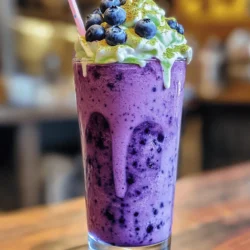 You can use either fresh or frozen blueberries for this recipe. Fresh blueberries bring a juicy burst of flavor, while frozen blueberries add a refreshing chill. If you use fresh, rinse them well before blending. For frozen, just toss them into the blender straight from the bag. Both options provide great taste and nutrition. Matcha green tea powder is the star of this drink. It adds a vibrant green color and offers a unique, earthy flavor. Matcha is rich in antioxidants and gives a gentle energy boost. Choose a high-quality matcha for the best taste. A single tablespoon is all you need to blend with your blueberries. Almond milk works well as the base for this frappe. It’s creamy and has a subtle nutty flavor. You can swap it with any milk you prefer, like oat or soy. For sweetness, honey or maple syrup works nicely. Start with one tablespoon and adjust to your liking. A pinch of salt enhances the flavors too. Ice cubes are vital for that frosty texture. Use half a cup for a refreshing drink. If you want to make it extra special, consider toppings. Whipped cream adds a rich creaminess. For a garnish, sprinkle some matcha powder and add a few extra blueberries on top. This gives your drink a beautiful and tasty finish. For the full recipe, check out the details above! Start by rinsing fresh blueberries under cold water. Use a strainer to do this well. Gently pat them dry with a clean towel. If you choose frozen blueberries, you can skip this step. Just set them aside for later. Grab your blender and add the blueberries. Next, add one tablespoon of matcha green tea powder. Pour in one cup of almond milk. If you like it sweet, add one tablespoon of honey or maple syrup. Toss in half a cup of ice cubes and a pinch of salt. Blend everything on high speed. You want a smooth and creamy texture. Stop blending to taste the mixture. If it needs more sweetness, add more honey or syrup and blend again. Pour your frappe into tall glasses. Leave some space at the top for whipped cream if you want it. For a fun touch, add a swirl of whipped cream on top. Sprinkle a bit of matcha powder and a few blueberries to finish. Enjoy your Blueberry Matcha Frappe right away! You can find the full recipe above. I always choose high-quality matcha for my drinks. Look for matcha that is bright green and finely ground. The best matcha comes from Japan, specifically from Uji or Nishio. Avoid low-grade matcha that looks dull or brown. The taste will be bitter and not pleasant. A good matcha enhances the drink's flavor and nutrition. Sweetening is all about balance. I recommend starting with a small amount of honey or maple syrup. Blend it in, then taste. If it needs more sweetness, add a bit more. This way, you control how sweet your Blueberry Matcha Frappe is. Some prefer a floral honey, while others like rich maple syrup. Both work well! Ice is key for a good frappe. I suggest using crushed ice or ice cubes that are small. This helps the drink blend smoothly and keeps it creamy. If the ice is too chunky, the frappe may become icy rather than smooth. A smooth texture makes every sip enjoyable! Serve your Blueberry Matcha Frappe cold. I like to blend the drink just before serving. This keeps it fresh and frosty. Pour it into chilled glasses for an extra refreshing touch. If you plan to use whipped cream, add it right before serving for the best look and taste. Enjoy it right away for the best flavor! For the full recipe, check out the details above. {{image_4}} If you want a dairy-free Blueberry Matcha Frappe, you have great options. Almond milk works well, but you can also try oat milk, coconut milk, or soy milk. Each type adds a different flavor and creaminess to your drink. Coconut milk gives it a tropical twist, while oat milk adds a rich texture. To make your frappe even tastier, consider adding some extra flavors. A splash of vanilla extract can make it sweeter and more fragrant. You can also mix in a teaspoon of cinnamon for warmth or a little ginger for spice. If you love chocolate, try adding cocoa powder or chocolate syrup for a rich touch. Boost the nutrition of your frappe by adding superfoods or protein. A scoop of protein powder is an easy way to add protein. You can also sprinkle in chia seeds or flaxseeds for added fiber and omega-3 fatty acids. If you want an energy lift, try adding a tablespoon of spirulina or acai powder. These will pack your drink with nutrients while keeping it delicious. For the Full Recipe, check out the complete instructions to make your own Blueberry Matcha Frappe! If you have leftover Blueberry Matcha Frappe, store it in a sealed container. Place it in the fridge. It will stay fresh for up to 24 hours. Before drinking, give it a good shake or stir. This helps mix the layers that may separate. You can freeze the leftover frappe too! Pour it into ice cube trays or freezer-safe bags. It can last for about a month in the freezer. When you want to enjoy it again, just thaw it in the fridge overnight. If your frappe seems too thick after freezing, add a splash of almond milk. Blend it again to revive the creamy texture. For a chilled drink, blend it with some ice cubes. Enjoy the flavors just like fresh! To make a Blueberry Matcha Frappe vegan, simply use plant-based milk. Almond milk works great. You can also swap honey for maple syrup for sweetness. Both changes keep the drink tasty and vegan-friendly. You can find pre-made Blueberry Matcha Frappe at specialty coffee shops or health food stores. Some cafes may offer this drink on their menu, especially during summer. Check local shops or online stores that focus on healthy drinks. Matcha is rich in antioxidants, which can help boost your energy. It may also improve focus and mood. Blueberries are packed with vitamins and fiber. They can support heart health and improve brain function. Together, they create a nutritious drink. Yes, you can use other fruits! Try strawberries, raspberries, or blackberries. Each fruit adds its unique flavor and nutrients. Just blend them the same way you do with blueberries. For a Blueberry Matcha Frappe, use high-quality culinary matcha. This type blends well and gives a nice taste. Look for brands that are bright green, as this shows freshness. You can find them at specialty tea shops or online. For the full recipe, check out the Blueberry Matcha Frappe section above. In this blog, we explored how to make a delicious Blueberry Matcha Frappe. We covered the key ingredients like blueberries, matcha powder, and almond milk. I shared step-by-step instructions for preparation and blending. You learned tips for picking matcha and sweeteners. Plus, we talked about storage and variations to try. Making your frappe can be fun and healthy. Don’t be afraid to experiment with flavors and textures. Enjoy this refreshing drink in your own way!