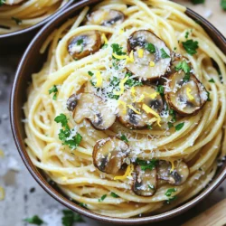 - Main ingredients - 300g spaghetti or fettuccine - 400g fresh mushrooms (button or cremini), thinly sliced - 4 tablespoons unsalted butter - 4 cloves garlic, finely minced - 1/2 teaspoon red pepper flakes (optional for heat) - Salt and freshly ground black pepper to taste - 1/4 cup freshly grated Parmesan cheese - 2 tablespoons chopped fresh parsley (for garnish) - Zest of 1 lemon - Optional ingredients - Extra Parmesan for serving - Lemon wedges for added flavor In this recipe, I focus on fresh, simple ingredients. The mushrooms add a rich, earthy flavor. Garlic and butter create a lovely sauce that coats the pasta perfectly. I choose spaghetti or fettuccine for their ability to hold the sauce well. The red pepper flakes can add a nice kick, but you can skip them if you prefer mild flavors. Always use fresh herbs like parsley for a pop of color and freshness. This Garlic Butter Mushroom Pasta is quick and easy. You can have it on your table in about 25 minutes. It's a great dish for busy weeknights or when you want to impress guests. For the full recipe, check out the details above! To start, boil a large pot of salted water. Add 300g of spaghetti or fettuccine. Cook the pasta for about 8-10 minutes. You want it to be al dente, meaning firm to the bite. Before draining, reserve 1 cup of the starchy pasta water. This water helps make the sauce creamy later. Drain the pasta and set it aside. Next, grab a large skillet and set it on medium heat. Melt 4 tablespoons of unsalted butter in the skillet. Once the butter is bubbling, add 4 finely minced garlic cloves. If you like heat, sprinkle in 1/2 teaspoon of red pepper flakes. Sauté the garlic for about 1 minute. Keep stirring so it doesn't burn. Burnt garlic can ruin your dish! Now, it’s time for the mushrooms. Add 400g of thinly sliced mushrooms to the skillet. Stir-fry them for about 5-7 minutes. You want them to become tender and turn a lovely golden-brown. While they cook, season with salt and freshly ground black pepper to enhance the flavor. Lower the heat to its lowest setting. Gently add the drained pasta into the skillet with the mushrooms. Use tongs to toss everything together. Make sure each strand of pasta gets coated in that rich garlic butter sauce. If it looks dry, use the reserved pasta water. Add it a little at a time until you get a nice, silky consistency. For a bright flavor boost, stir in the zest of one lemon. Then, mix in 1/4 cup of freshly grated Parmesan cheese. This will help the cheese melt and blend into the pasta, making it even more delicious. When ready to serve, remove the skillet from heat. Plate the pasta in deep bowls. Garnish with 2 tablespoons of chopped fresh parsley. For extra indulgence, add more Parmesan cheese on top. You can also drizzle some melted garlic butter over the pasta. Serve with fresh lemon wedges on the side for a zesty touch! For the full details, check out the Full Recipe. One common mistake is overcooking garlic. Garlic cooks fast. If you let it brown, it turns bitter. Always sauté it on medium heat for about one minute. This keeps the flavor bright and fresh. Another mistake is using the wrong type of pasta. Spaghetti and fettuccine work well. Don’t use pasta that is too thick or too thin. This can affect the texture of your dish. When choosing mushrooms, opt for fresh, firm ones. Button or cremini mushrooms are great for this dish. Avoid mushrooms that are slimy or have dark spots. Cleaning mushrooms is simple. Just wipe them with a damp cloth. Don’t soak them in water. They absorb moisture and lose flavor. Slice them thinly for even cooking. This helps them brown nicely in the pan. To boost the flavor, consider adding spices. Fresh thyme or rosemary pairs well with mushrooms. A pinch of nutmeg can add warmth too. For extra toppings, try toasted pine nuts or breadcrumbs. They add a nice crunch. You might also sprinkle more Parmesan cheese or fresh herbs before serving. These toppings can bring your Garlic Butter Mushroom Pasta to the next level. Feel free to check the Full Recipe for more tips! {{image_4}} You can boost the flavor and nutrition of your garlic butter mushroom pasta by adding veggies. Spinach wilts well and adds color. Bell peppers bring sweetness and crunch. Simply toss in a handful of fresh spinach or some diced bell peppers when you add the mushrooms. Cook them until just tender. This way, you keep the dish vibrant and tasty! Want to add some heartiness? You can include protein like chicken, shrimp, or tofu. For chicken, cut it into bite-sized pieces and cook it in the skillet before adding the mushrooms. For shrimp, toss them in when the mushrooms are nearly done. Tofu is a great choice for a vegetarian option; just cube it and sauté until golden. All these proteins will make the dish filling and delicious. You can swap out the pasta for gluten-free or whole wheat options. Gluten-free pasta works well and cooks like regular pasta. Whole wheat pasta adds fiber and a nutty flavor. Just follow the cooking instructions on the package. Experimenting with different types keeps your meal exciting. For the full recipe, check out the complete guide to making this mouthwatering dish. To keep your Garlic Butter Mushroom Pasta fresh, use airtight containers. Glass containers work best. Make sure to cool the pasta before sealing it. Store it in the fridge for up to three days. If you want to keep it longer, freezing is a great option. When reheating, the best method is to use the stove. Add a little water or broth to the pan. This helps keep the pasta moist. Heat it over low heat, stirring gently. You can also use the microwave. Just cover the bowl and add a splash of water. Heat in short bursts, stirring in between. To freeze the pasta, let it cool completely. Then, portion it into freezer-safe bags. Remove as much air as possible. The pasta will last for about three months in the freezer. When ready to eat, thaw it overnight in the fridge. Reheat gently, adding a bit of liquid to bring back the creamy sauce. Garlic Butter Mushroom Pasta lasts about 3 to 5 days in the fridge. Store it in an airtight container. Make sure it cools down before sealing. Always check for any signs of spoilage, like off smells or mold, before eating. Yes, you can make this recipe ahead of time. Cook the pasta and sauce separately. Store them in the fridge. When you're ready to eat, just reheat the sauce and toss it with the pasta. This keeps everything fresh and tasty. You can pair this dish with a fresh salad or garlic bread. A simple arugula salad with lemon dressing works well. For drinks, try white wine or sparkling water with lemon. These options add a nice touch to your meal. To make this dish gluten-free, use gluten-free pasta. Options include rice pasta or quinoa pasta. These types mimic the texture of regular pasta well. Cook them according to package instructions for the best results. In this post, I shared how to make Garlic Butter Mushroom Pasta. We discussed key ingredients and steps, from cooking the pasta to making the sauce. I also offered tips on avoiding common mistakes and enhancing flavors. You can make this dish your own with variations and proper storage methods. Remember, enjoy the cooking process, and feel free to experiment. Simple changes can lead to great results. Happy cooking!