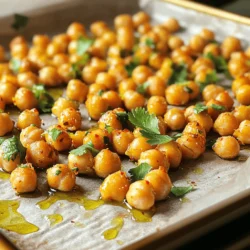 - 2 cans (15 oz each) chickpeas - 2 tablespoons high-quality olive oil - Fresh cilantro leaves (optional) - Chili powder - Smoked paprika - Garlic powder - Onion powder - Cayenne pepper - Zest of 1 lime - Juice of 1 lime - Salt, to taste Chili lime roasted chickpeas start with simple but tasty ingredients. I love using canned chickpeas because they are quick and easy. You want to drain and rinse them well. This removes any canning liquid and helps them crisp up better. High-quality olive oil adds flavor and helps the spices stick. For spices, I use chili powder and smoked paprika for a warm, smoky taste. Garlic and onion powder add depth. A pinch of cayenne pepper gives a nice kick. You can adjust the heat based on your taste. The citrus component brightens the dish. The zest and juice of one lime give a fresh, zesty flavor. Salt brings everything together. If you like, sprinkle fresh cilantro leaves on top for color and extra flavor. This full recipe makes a great snack that is both crispy and flavorful. - Preheat oven to 400°F (200°C). - Line a baking sheet with parchment paper. - Drain and rinse chickpeas. - Pat chickpeas dry with a kitchen towel. - Combine olive oil and spices. - Whisk until smooth. - Gently fold chickpeas into the marinade. - Ensure even coating without breaking. - Spread seasoned chickpeas on the baking sheet. - Roast for 25-30 minutes, shaking halfway. - Cool for a few minutes. - Serve with optional cilantro garnish. For the complete recipe, check out the Full Recipe. To make your chickpeas crispy, dry them well. After rinsing, I always pat them with a clean towel. This step is key for great texture. If moisture remains, they will not crisp up. Next, avoid overcrowding on the baking sheet. Spread the chickpeas out in a single layer. This allows each chickpea to get nice and crispy. You can change the heat by adjusting cayenne pepper. If you like it mild, use less. For more heat, add extra cayenne. You can also try other spices like paprika or cumin. These add different flavors, so feel free to experiment. Garnishes can really elevate the dish. Fresh cilantro adds a nice touch. You can also try adding diced avocado or a sprinkle of feta cheese. For lime, you can substitute lemon or orange juice for a twist. This gives your chickpeas a new flavor profile. Try these ideas to make your snack even better. For the complete recipe, check the Full Recipe section. {{image_4}} You can change the taste of your chickpeas easily. One fun way is to add smoked chipotle. This spice gives a nice, smoky twist to your snack. If you like heat, try adding more cayenne pepper too. You can also experiment with different citrus fruits. Orange or lemon zest can add a unique flavor. Each fruit brings its own fun taste to the dish. Why not switch up the legumes? Black beans are a great choice. They have a different color and taste, but they work well. You can also add vegetables. Try mixing in diced bell peppers or zucchini. These add color and texture, making your snack even better. Chili lime roasted chickpeas are great on their own. But they are even better with dips. Pair them with hummus or guacamole for extra flavor. You can also sprinkle them on salads. They add crunch and taste, making your meal more exciting. For the full recipe, check out the main section of this article. To keep your Chili Lime Roasted Chickpeas crispy, choose the right container. Use an airtight container. Glass jars or plastic containers with tight lids work well. Avoid metal containers, as they can trap moisture. To maintain crispness, store them at room temperature. If you put them in the fridge, they may lose their crunch. For extra protection, add a paper towel in the container. This will help soak up any moisture. If you keep your chickpeas at room temperature, they last about 3-4 days. Make sure they are in a cool, dry place. If you want them to last longer, consider freezing them. Just remember to let them cool completely before freezing. For refrigeration, I recommend eating them within 5 days. They may not be as crispy, but they’ll still be tasty. When you reheat them, pop them back in the oven for a few minutes. This will help regain some of that crunch. For the full recipe, check out the details above. Chili Lime Roasted Chickpeas can last up to five days. Store them in an airtight container at room temperature. They will stay crispy if stored correctly. Yes, you can make baked chickpeas in advance. Simply follow the recipe and let them cool. Store them in a container. When ready to eat, reheat them in the oven for a few minutes to regain crispness. You can serve roasted chickpeas with many dishes. They make a great snack on their own or can be added to salads. Try pairing them with dips like hummus or guacamole for extra flavor. Yes, roasted chickpeas are healthy. They are high in protein and fiber, which help keep you full. They also contain vitamins and minerals. This makes them a great snack option compared to chips or candy. This article covered how to make Chili Lime Roasted Chickpeas, from ingredients to serving tips. You learned about key ingredients, the baking process, and ways to store them. Remember to dry the chickpeas well for a crispy finish. Feel free to adjust the spices to fit your taste. With these tips and tricks, you can enjoy a healthy snack that’s packed with flavor. Try different variations for fun twists. Enjoy your cooking journey and taste the deliciousness of your homemade roasted chickpeas!