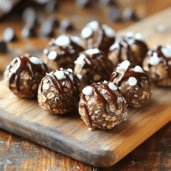 - 1 cup rolled oats - 1/2 cup almond butter - 1/4 cup honey or maple syrup - 1/2 cup ground flaxseed - 1/3 cup mini chocolate chips - 1/4 cup shredded coconut (optional) - 1 teaspoon pure vanilla extract - A pinch of sea salt The main ingredients in no-bake energy bites are simple and easy to find. Rolled oats provide a great base. They give texture and fiber. Almond butter adds healthy fat and protein, making these bites satisfying. Honey or maple syrup acts as a natural sweetener. Ground flaxseed adds omega-3 fatty acids, boosting the nutrition. Mini chocolate chips bring a touch of sweetness and fun. Shredded coconut is optional and adds a nice chew. A pinch of sea salt enhances all these flavors. - Dried fruits (raisins, cranberries, etc.) - Nuts and seeds (chia seeds, walnuts, etc.) - Protein powder You can change up the flavors with fun add-ins. Dried fruits like raisins or cranberries can add sweetness. Nuts and seeds, such as chia seeds or walnuts, add crunch and nutrition. If you want more protein, add a scoop of protein powder. These choices make your energy bites unique every time. - Nut-free alternatives (sunflower seed butter) - Vegan options (using maple syrup and plant-based protein) If you have dietary needs, there are easy swaps. Use sunflower seed butter instead of almond butter to make them nut-free. For a vegan option, stick with maple syrup and choose plant-based protein. These swaps keep the bites delicious for everyone. For the full recipe, check the details above. - Start by placing 1 cup of rolled oats and 1/2 cup of ground flaxseed in a large bowl. Stir them well so they mix evenly. - Next, in another bowl, combine 1/2 cup of almond butter, 1/4 cup of honey or maple syrup, 1 teaspoon of vanilla extract, and a pinch of sea salt. Whisk until smooth and creamy. - Pour the wet mix over the dry mix. Stir it all together until everything is well combined and moist. - Now, take portions of the mixture and roll them into small balls, about 1 inch wide. If the mix is sticky, wet your hands slightly to help with rolling. - Place the formed balls onto a baking sheet lined with parchment paper. Make sure they have space to avoid sticking. - Put the baking sheet in the refrigerator for at least 30 minutes. This helps the bites firm up nicely. - To serve, arrange the energy bites on a wooden board or in a colorful bowl. - For a fun touch, drizzle melted chocolate over the bites just before serving. This makes them even more tempting! For the complete recipe, check the [Full Recipe]. To get the right mix for your energy bites, focus on the moisture. The mixture should feel sticky but not runny. If it seems too dry, add a dash of almond butter or honey. This will help combine the oats and flaxseed well. When rolling, if the mix sticks to your hands, slightly dampen them. This simple trick makes rolling easy and keeps your hands clean. Feel free to make your energy bites unique by playing with flavors. You can add spices like cinnamon or nutmeg for warmth. Want a different crunch? Toss in sunflower seeds or chopped nuts. To make them gluten-free, use certified gluten-free oats. If you prefer low-sugar options, swap honey for mashed banana or unsweetened applesauce. This keeps the taste great while lowering sugar content. Boost your energy bites with extra nutrition. Add chia seeds or hemp seeds for a protein kick. You can also mix in superfoods like spirulina or cacao nibs. Focus on balancing energy by adding fiber-rich ingredients. This helps you feel full longer. The right mix of protein and fiber makes these bites a smart snack choice. {{image_4}} Energy bites are fun and easy to change up! You can mix flavors to keep things exciting. Here are some great ideas. - Chocolate Peanut Butter Energy Bites: Use your almond butter or switch to peanut butter. Add cocoa powder for a rich chocolate taste. - Coconut Almond Joy Energy Bites: Add shredded coconut and a little almond extract. This brings a tropical twist to your bites. - Matcha Green Tea Energy Bites: Mix in matcha powder for a bright green color and a health boost. It adds a unique flavor that many love. - Pumpkin Spice Energy Bites for fall: Stir in pumpkin puree and pumpkin spice. This makes a warm, cozy snack perfect for autumn. - Summery Coconut Lime Energy Bites: Mix in lime zest and juice with shredded coconut. This gives a refreshing tang, great for hot days. - Fun colors using natural food coloring: Add a few drops of natural dye to make the bites colorful. Kids will love the bright snacks! - Incorporating whole fruits for extra sweetness: Toss in small pieces of dried fruit like raisins or cranberries. This adds natural sweetness and chewiness. Explore these variations to find your favorites! Check out the Full Recipe for the base energy bite mix, then let your creativity run wild. To keep your no-bake energy bites fresh, store them in the fridge. Use an airtight container to seal them well. This will help prevent moisture and keep them tasty. I like to use glass containers, as they are easy to clean and eco-friendly. Make sure you label the container with the date you made them. If you want to save some energy bites for later, freezing is a great option. To freeze, place the bites on a baking sheet in a single layer. Once frozen, transfer them to an airtight container or freezer bag. This way, they won’t stick together. When you’re ready to eat them, let them thaw in the fridge for a few hours or at room temperature for about 30 minutes. They can stay fresh in the freezer for up to three months. In the fridge, no-bake energy bites last about a week. In the freezer, they can last up to three months. Check for any signs that they have gone bad, like an off smell or visible mold. If they look or smell strange, it’s best to toss them. Enjoy your Nutty Chocolate Bliss Energy Bites with confidence knowing they are fresh and safe! No-bake energy bites last up to a week in the fridge. Store them in an airtight container. If you freeze them, they can last for three months. Just thaw them before you eat. Yes, you can use any nut butter you like. Almond butter works great, but peanut butter is a classic choice. You can also try cashew butter or sunflower seed butter if you want a nut-free option. Absolutely! These energy bites are perfect for meal prep. They are easy to make and store well. Just whip up a batch on the weekend, and you have healthy snacks ready for the week. You can use maple syrup or agave nectar instead of honey. Both options add sweetness and stickiness. They work well to bind the ingredients together. No-bake energy bites are packed with nutrition. They offer fiber from oats and flaxseed, healthy fats from nut butters, and protein. They can give you lasting energy without a sugar crash. Plus, they are easy to customize with your favorite mix-ins. For the full recipe, check out Nutty Chocolate Bliss Energy Bites! You now have all the tools to make tasty no-bake energy bites. We covered the key ingredients, like oats and almond butter, and shared easy steps to put them together. Don't forget to mix in your favorite add-ins for more flavor. Store them properly to keep them fresh and enjoy delicious bites anytime. Remember, you can always customize for your taste or diet needs. Keep this guide handy as you create your own energy bites, and have fun experimenting!