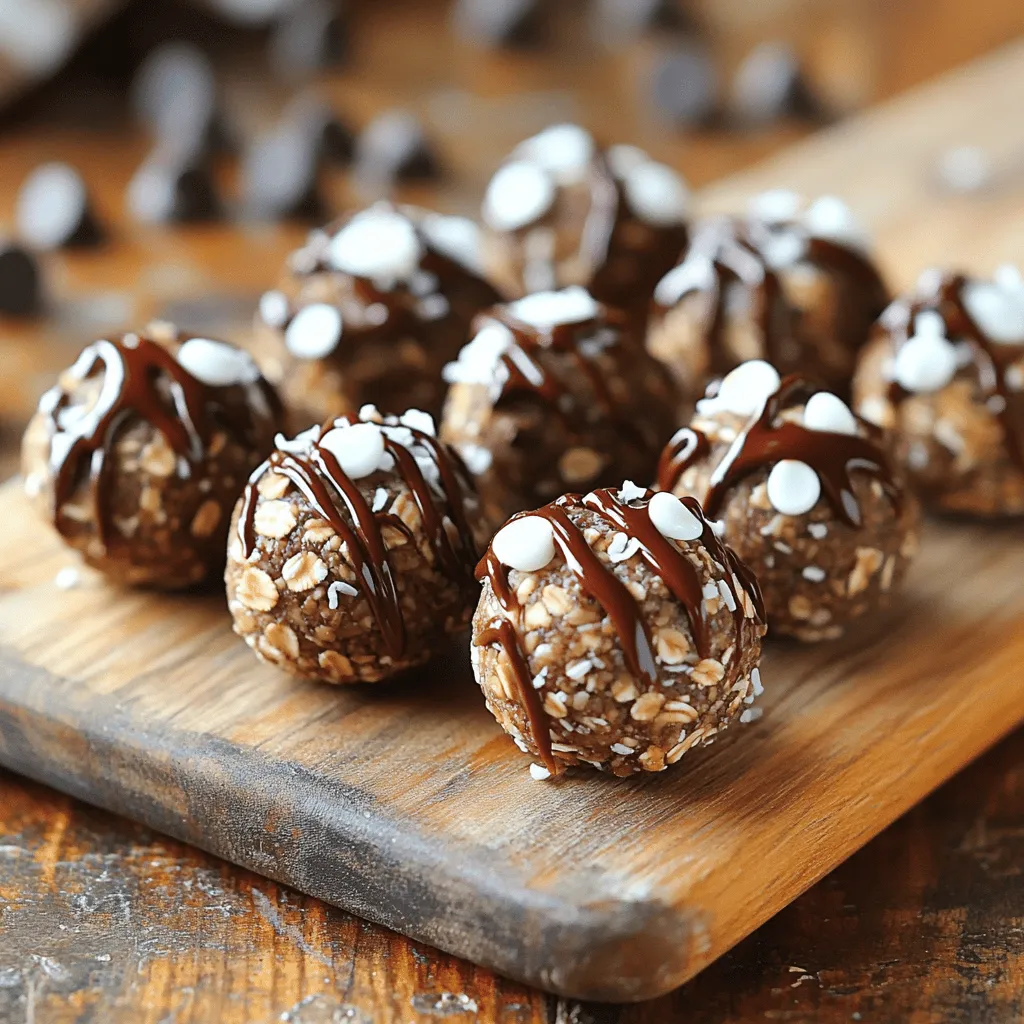 - 1 cup rolled oats - 1/2 cup almond butter - 1/4 cup honey or maple syrup - 1/2 cup ground flaxseed - 1/3 cup mini chocolate chips - 1/4 cup shredded coconut (optional) - 1 teaspoon pure vanilla extract - A pinch of sea salt The main ingredients in no-bake energy bites are simple and easy to find. Rolled oats provide a great base. They give texture and fiber. Almond butter adds healthy fat and protein, making these bites satisfying. Honey or maple syrup acts as a natural sweetener. Ground flaxseed adds omega-3 fatty acids, boosting the nutrition. Mini chocolate chips bring a touch of sweetness and fun. Shredded coconut is optional and adds a nice chew. A pinch of sea salt enhances all these flavors. - Dried fruits (raisins, cranberries, etc.) - Nuts and seeds (chia seeds, walnuts, etc.) - Protein powder You can change up the flavors with fun add-ins. Dried fruits like raisins or cranberries can add sweetness. Nuts and seeds, such as chia seeds or walnuts, add crunch and nutrition. If you want more protein, add a scoop of protein powder. These choices make your energy bites unique every time. - Nut-free alternatives (sunflower seed butter) - Vegan options (using maple syrup and plant-based protein) If you have dietary needs, there are easy swaps. Use sunflower seed butter instead of almond butter to make them nut-free. For a vegan option, stick with maple syrup and choose plant-based protein. These swaps keep the bites delicious for everyone. For the full recipe, check the details above. - Start by placing 1 cup of rolled oats and 1/2 cup of ground flaxseed in a large bowl. Stir them well so they mix evenly. - Next, in another bowl, combine 1/2 cup of almond butter, 1/4 cup of honey or maple syrup, 1 teaspoon of vanilla extract, and a pinch of sea salt. Whisk until smooth and creamy. - Pour the wet mix over the dry mix. Stir it all together until everything is well combined and moist. - Now, take portions of the mixture and roll them into small balls, about 1 inch wide. If the mix is sticky, wet your hands slightly to help with rolling. - Place the formed balls onto a baking sheet lined with parchment paper. Make sure they have space to avoid sticking. - Put the baking sheet in the refrigerator for at least 30 minutes. This helps the bites firm up nicely. - To serve, arrange the energy bites on a wooden board or in a colorful bowl. - For a fun touch, drizzle melted chocolate over the bites just before serving. This makes them even more tempting! For the complete recipe, check the [Full Recipe]. To get the right mix for your energy bites, focus on the moisture. The mixture should feel sticky but not runny. If it seems too dry, add a dash of almond butter or honey. This will help combine the oats and flaxseed well. When rolling, if the mix sticks to your hands, slightly dampen them. This simple trick makes rolling easy and keeps your hands clean. Feel free to make your energy bites unique by playing with flavors. You can add spices like cinnamon or nutmeg for warmth. Want a different crunch? Toss in sunflower seeds or chopped nuts. To make them gluten-free, use certified gluten-free oats. If you prefer low-sugar options, swap honey for mashed banana or unsweetened applesauce. This keeps the taste great while lowering sugar content. Boost your energy bites with extra nutrition. Add chia seeds or hemp seeds for a protein kick. You can also mix in superfoods like spirulina or cacao nibs. Focus on balancing energy by adding fiber-rich ingredients. This helps you feel full longer. The right mix of protein and fiber makes these bites a smart snack choice. {{image_4}} Energy bites are fun and easy to change up! You can mix flavors to keep things exciting. Here are some great ideas. - Chocolate Peanut Butter Energy Bites: Use your almond butter or switch to peanut butter. Add cocoa powder for a rich chocolate taste. - Coconut Almond Joy Energy Bites: Add shredded coconut and a little almond extract. This brings a tropical twist to your bites. - Matcha Green Tea Energy Bites: Mix in matcha powder for a bright green color and a health boost. It adds a unique flavor that many love. - Pumpkin Spice Energy Bites for fall: Stir in pumpkin puree and pumpkin spice. This makes a warm, cozy snack perfect for autumn. - Summery Coconut Lime Energy Bites: Mix in lime zest and juice with shredded coconut. This gives a refreshing tang, great for hot days. - Fun colors using natural food coloring: Add a few drops of natural dye to make the bites colorful. Kids will love the bright snacks! - Incorporating whole fruits for extra sweetness: Toss in small pieces of dried fruit like raisins or cranberries. This adds natural sweetness and chewiness. Explore these variations to find your favorites! Check out the Full Recipe for the base energy bite mix, then let your creativity run wild. To keep your no-bake energy bites fresh, store them in the fridge. Use an airtight container to seal them well. This will help prevent moisture and keep them tasty. I like to use glass containers, as they are easy to clean and eco-friendly. Make sure you label the container with the date you made them. If you want to save some energy bites for later, freezing is a great option. To freeze, place the bites on a baking sheet in a single layer. Once frozen, transfer them to an airtight container or freezer bag. This way, they won’t stick together. When you’re ready to eat them, let them thaw in the fridge for a few hours or at room temperature for about 30 minutes. They can stay fresh in the freezer for up to three months. In the fridge, no-bake energy bites last about a week. In the freezer, they can last up to three months. Check for any signs that they have gone bad, like an off smell or visible mold. If they look or smell strange, it’s best to toss them. Enjoy your Nutty Chocolate Bliss Energy Bites with confidence knowing they are fresh and safe! No-bake energy bites last up to a week in the fridge. Store them in an airtight container. If you freeze them, they can last for three months. Just thaw them before you eat. Yes, you can use any nut butter you like. Almond butter works great, but peanut butter is a classic choice. You can also try cashew butter or sunflower seed butter if you want a nut-free option. Absolutely! These energy bites are perfect for meal prep. They are easy to make and store well. Just whip up a batch on the weekend, and you have healthy snacks ready for the week. You can use maple syrup or agave nectar instead of honey. Both options add sweetness and stickiness. They work well to bind the ingredients together. No-bake energy bites are packed with nutrition. They offer fiber from oats and flaxseed, healthy fats from nut butters, and protein. They can give you lasting energy without a sugar crash. Plus, they are easy to customize with your favorite mix-ins. For the full recipe, check out Nutty Chocolate Bliss Energy Bites! You now have all the tools to make tasty no-bake energy bites. We covered the key ingredients, like oats and almond butter, and shared easy steps to put them together. Don't forget to mix in your favorite add-ins for more flavor. Store them properly to keep them fresh and enjoy delicious bites anytime. Remember, you can always customize for your taste or diet needs. Keep this guide handy as you create your own energy bites, and have fun experimenting!