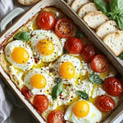 This dish combines creamy feta with eggs and tomatoes. It is simple, tasty, and fun to make. You can bake it all in one dish, making cleanup easy. To make Viral Baked Feta Eggs, you will need: - 200g feta cheese, crumbled - 4 large eggs - 1 cup cherry tomatoes, halved - 2 tablespoons olive oil - 1 teaspoon dried oregano - 1 teaspoon red pepper flakes (optional) - Salt and freshly ground black pepper, to taste - Fresh basil leaves, for garnish - Crusty bread, for serving You can swap feta with goat cheese for a tangy flavor. If you don't have cherry tomatoes, use diced regular tomatoes. Olive oil can be replaced with avocado oil. For a dairy-free option, try a plant-based feta cheese. If you want less heat, skip the red pepper flakes. Gather your ingredients first. You will need: - 200g feta cheese, crumbled - 4 large eggs - 1 cup cherry tomatoes, halved - 2 tablespoons olive oil - 1 teaspoon dried oregano - 1 teaspoon red pepper flakes (optional) - Salt and freshly ground black pepper, to taste - Fresh basil leaves, for garnish - Crusty bread, for serving Make sure your feta cheese is crumbled well. This helps it melt and mix with the eggs. Halve all the cherry tomatoes. They add sweetness and color. It’s best to use fresh ingredients for great flavor. Preheat your oven to 375°F (190°C). This step is key to cooking your dish evenly. Take a medium-sized baking dish and place the crumbled feta in the center. This is where the magic happens! Surround the feta with the halved cherry tomatoes. Drizzle olive oil over everything. This adds richness and helps the cheese melt. Next, sprinkle dried oregano, red pepper flakes, salt, and pepper. Mix it gently to coat all ingredients. Now, use a spoon to make small wells in the feta and tomatoes. Carefully crack the eggs into these wells. Be gentle to keep the yolks intact. Place the dish in the oven and bake for 20-25 minutes. You want the whites set and the yolks slightly runny. Once baked, let the dish cool for one minute. This makes it easier to serve. Garnish with fresh basil leaves for added flavor and color. Serve with crusty bread. It's perfect for dipping into the creamy feta and runny eggs. Enjoy your meal hot for the best taste! For full details, check the Full Recipe. To get great eggs, know your oven. Each oven cooks a bit differently. I recommend checking them at 20 minutes. You want the whites firm but the yolks soft. This gives a nice creamy texture. If you like firmer yolks, cook for a few more minutes. For extra flavor, try adding garlic to the mix. Minced garlic adds a nice kick. You can also switch out cherry tomatoes for sun-dried tomatoes. They give a rich taste. Fresh herbs like thyme or parsley also work well. Don’t forget about lemon zest! It brightens the dish. One mistake is not preheating your oven. This can lead to uneven cooking. Another common error is overcooking the eggs. Watch them closely to get that perfect texture. Finally, don’t skip the salt and pepper. They enhance all the flavors. Try these tips for better baked feta eggs! For the complete process, check the Full Recipe. {{image_4}} You can change the feta cheese to suit your taste. Try goat cheese for a tangy kick. Cream cheese adds a rich, smooth texture. Mozzarella brings a gooey, melty vibe that kids love. Experiment with smoked cheese for a bold flavor twist. Each cheese gives a unique taste to your dish. Mix in your favorite veggies for added flavor and nutrition. Spinach and bell peppers work great. Mushrooms add an earthy touch, while zucchini keeps it fresh. You can also use spices like garlic powder or paprika. Fresh herbs, such as thyme or parsley, can brighten up the dish. Get creative and make it your own! While crusty bread is perfect for dipping, don't stop there. Pair with avocado slices for creaminess. A light salad adds crunch and freshness. You can serve it with roasted potatoes for a heartier meal. Toasted pita chips are also fun for scooping. Enjoy these options to mix up your breakfast! To store leftover baked feta eggs, let them cool first. Place the dish in an airtight container. Keep it in the fridge for up to three days. If you want to enjoy it later, cover it tightly to keep the flavors fresh. Reheat baked feta eggs in the oven or microwave. For the oven, set it to 350°F (175°C). Bake for about 10 minutes until warm. If using a microwave, place a portion on a plate. Heat for 1-2 minutes, checking often. Be careful not to overheat, as it may dry out the eggs. You can freeze baked feta eggs, but the texture may change. Let the dish cool completely. Cut it into portions and wrap each piece tightly in plastic wrap. Place the wrapped portions in a freezer bag. They can last up to a month. To reheat, thaw overnight in the fridge before following reheating instructions. For the complete recipe, check out the Full Recipe section. Yes, you can use goat cheese instead of feta. Goat cheese has a creamy texture and a tangy flavor. It melts nicely, just like feta. The taste will change, but it can still be tasty. If you love goat cheese, give it a try! You know the eggs are cooked when the whites are firm and set. The yolks should look slightly runny for the best taste. If you prefer firmer yolks, bake them a bit longer. Keep an eye on the dish while it bakes. It usually takes about 20-25 minutes. Yes, this recipe is great for meal prep! You can bake it and store leftovers in the fridge. Just cover the dish well. When you are ready to eat, reheat it in the oven or microwave. Enjoy it throughout the week for quick breakfasts! For the full recipe, check here: [Full Recipe]. This blog post covers everything you need to make the best dish. You learned about key ingredients and substitutes to fit your taste. I shared step-by-step instructions to guide you through the baking process. Useful tips help you avoid mistakes and enhance flavors. You also found variations to keep meals exciting and fun. Finally, I provided storage tips to preserve your leftovers. Enjoy your cooking journey and make this recipe your own!