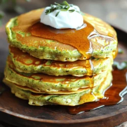 - 1 medium zucchini, finely grated - 1 cup rolled oats - 1/2 cup all-purpose flour or whole wheat flour - 1 teaspoon baking powder - 1/4 teaspoon baking soda - 1/2 teaspoon ground cinnamon - 1 cup buttermilk or milk substitute - 2 large eggs - 1 tablespoon maple syrup (optional) - 1 tablespoon olive oil or melted coconut oil These ingredients create the base for delicious zucchini oat pancakes. The grated zucchini adds moisture and nutrition, while oats give a hearty texture. You can choose all-purpose or whole wheat flour based on your health goals. Baking powder and baking soda help the pancakes rise, making them fluffy. Ground cinnamon adds a warm flavor that pairs well with the maple syrup. Use buttermilk for richness or a milk substitute for dairy-free pancakes. The eggs help bind the ingredients together, and olive oil keeps them moist. For the full recipe, follow the instructions carefully. You’ll soon enjoy a healthy breakfast that is both tasty and satisfying! In a big bowl, combine the rolled oats, all-purpose flour, baking powder, baking soda, ground cinnamon, and salt. Stir well to mix everything. This step is key for a good texture. Make sure there are no clumps. A smooth mix leads to fluffier pancakes. In another bowl, whisk together the buttermilk, eggs, maple syrup, and olive oil. This mixture should be smooth and even. If you want it sweeter, add a bit more maple syrup. This adds nice flavor to your pancakes. Next, fold the grated zucchini into the wet mix. Stir gently to combine. Then, pour the wet mix into the bowl of dry ingredients. Use a spatula to mix. Do this carefully; you want to keep the batter thick but pourable. Avoid overmixing; this helps keep the pancakes light and fluffy. Now, heat your non-stick skillet over medium heat. Lightly grease it with cooking spray or a little oil. Pour about 1/4 cup of batter for each pancake. Cook until bubbles rise on the surface. This takes about 3-4 minutes. Flip the pancakes when the edges look set. Cook for another 2-3 minutes until both sides are golden brown. Enjoy the aroma as they cook! - Keep your skillet at a medium heat. This helps cook the pancakes evenly. - Mix the batter gently. This keeps the pancakes fluffy and light. - Stack your pancakes high for a fun look. Serve them warm with tasty toppings. - Add a dollop of yogurt, sprinkle nuts, or toss in fresh herbs. These add fun flavors and textures. - Want sweeter pancakes? Drizzle some maple syrup on top. - For added flavor, try a splash of vanilla extract in the batter. Follow these tips for the best zucchini oat pancakes! For the full recipe, check out the details above. {{image_4}} To make these pancakes gluten-free, simply swap out the all-purpose flour. Use a gluten-free flour blend instead. This blend will work well with the oats and zucchini. It keeps the texture light and fluffy. You still get that delicious taste without gluten. If you prefer a vegan version, it’s easy to adjust. Replace the buttermilk with non-dairy milk, like almond or oat milk. For the eggs, use flax eggs. To make one flax egg, mix one tablespoon of flaxseed meal with three tablespoons of water. Let it sit for a few minutes until it thickens. This way, you still get a great pancake without animal products. You can get creative with your pancakes! Try adding chocolate chips for a sweet touch. Nuts add a nice crunch, while blueberries give a burst of flavor. Mix these in gently with the batter. They will cook perfectly, adding extra texture and fun to your breakfast. For the full recipe, check out the detailed instructions above. You can keep leftover pancakes in an airtight container. They will stay fresh in the fridge for up to 3 days. This way, you can enjoy them again without a lot of fuss. If you want to store pancakes for longer, freezing is a great option. Place pancakes in a single layer, separated by parchment paper. This helps them not stick together. You can freeze them for up to 2 months. When you're ready to eat, just grab what you need! Reheating your pancakes is super easy. You can use a toaster, oven, or microwave. For the best results, heat them in a toaster or oven to keep them crispy. If you use the microwave, heat them for about 20-30 seconds. Enjoy your warm pancakes again, just like fresh! For the full recipe, check the earlier section. Ensure you're using fresh baking powder and baking soda. These ingredients help the pancakes rise. If they are old, they may not work well. Check the expiration date on the packaging. Yes, prepare the batter and refrigerate it for up to 24 hours. This saves time on busy mornings. Just give it a quick stir before cooking. The flavors will blend, making your pancakes even tastier. Consider serving with fresh fruit, yogurt, or nut butter for a complete meal. Berries add a nice touch of sweetness. Yogurt gives a creamy contrast, while nut butter adds protein. Absolutely, adjust the amount of maple syrup or add sugar to taste. If you like it sweeter, just add more. For less sweetness, reduce the syrup. Balance is key to enjoying these pancakes. For the full recipe, check out the link above. You learned how to make delicious zucchini oat pancakes. We covered key ingredients, step-by-step instructions, and tips for success. Remember, using fresh ingredients helps your pancakes rise nicely. You can store extras in the fridge or freeze them. Feel free to experiment with flavors and toppings to suit your taste. Enjoy these pancakes for breakfast or a quick snack. They are healthy and fun to make!