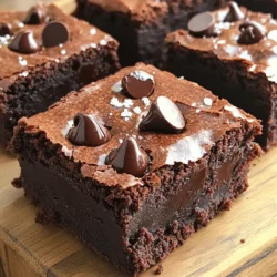 - 1 cup unsalted butter - 1 cup granulated sugar - 1 cup packed brown sugar - 4 large eggs - 1 teaspoon pure vanilla extract - 1 cup all-purpose flour - 1 cup unsweetened cocoa powder - 1 cup semi-sweet chocolate chips - 1/2 cup white chocolate chips - 1/2 cup dark chocolate chunks Fudgy triple chocolate brownies need good ingredients. Each one plays a key role. The butter gives these brownies a rich base. I use unsalted butter for control over the salt. The two sugars, granulated and brown, add sweetness and moisture. Brown sugar gives a nice depth. Next, the eggs make the texture smooth and soft. They also help the brownies rise a bit. The vanilla extract adds a warm flavor that pairs well with chocolate. The flour is the backbone of the recipe. It holds everything together. The unsweetened cocoa powder is what makes these brownies chocolatey and fudgy. For the real chocolate experience, I add semi-sweet chocolate chips for sweetness, white chocolate chips for creaminess, and dark chocolate chunks for richness. Each chocolate type brings its own taste, making the brownies a chocolate lover's dream. This mix of ingredients ensures a fudgy, rich, and decadent treat that is hard to resist. - Preheat the oven to 350°F (175°C). - Prepare the baking dish with parchment paper. Start by heating your oven. This helps the brownies bake evenly. Next, take a 9x13 inch baking dish. Grease it lightly. Line the bottom and sides with parchment paper. Leave some paper hanging over the edges. This will help you lift the brownies out later. - Melt the butter and mix with sugars. - Incorporate eggs and vanilla. In a medium saucepan, melt the butter over low heat. Stir it often so it melts evenly. Once melted, remove it from heat. Add both the granulated and brown sugars. Mix well until the sugars blend. Let this mixture cool for about 5 minutes. Then, add the eggs one at a time. Mix well after each egg. Finally, whisk in the vanilla extract. The mixture should be smooth and creamy. - Sift dry ingredients together. - Fold dry into wet mixture carefully. In a separate bowl, sift together the flour, cocoa powder, baking powder, and flaky sea salt. This helps remove lumps. Gradually fold this dry mix into the wet mixture. Use a spatula or wooden spoon. Mix gently until just combined. Be careful not to overmix. This keeps the brownies soft. - Fold in chocolate chips and chunks. - Transfer to the baking dish and bake. Now, fold in the semi-sweet chocolate chips, white chocolate chips, and dark chocolate chunks. Make sure they spread evenly throughout the batter. Pour the brownie batter into the prepared baking dish. Spread it out evenly with a spatula. If you like, sprinkle a pinch of flaky sea salt on top. This adds a nice touch. Bake in the oven for 25-30 minutes. Check for doneness using a toothpick. It should come out with a few moist crumbs for that fudgy texture. - Cool in the pan and cut into squares. - Serving suggestions for optimal enjoyment. Let the brownies cool in the pan for about 15 minutes. Use the parchment paper to lift them out. Place them on a wire rack to cool completely. Once cooled, cut into squares. For a special treat, serve warm brownies with a scoop of vanilla ice cream. Drizzle with chocolate sauce for extra delight. Enjoy your rich and decadent brownies! To get that perfect fudgy texture, bake your brownies for 25-30 minutes. Use the toothpick test to check. Insert a toothpick into the center. If it comes out with a few moist crumbs, they are done. If it comes out clean, you may have overbaked them. Using room temperature ingredients is key. It helps combine everything smoothly. Cold eggs or butter can lead to uneven mixing. Always take them out of the fridge ahead of time. One big mistake is overmixing the batter. This can make your brownies dense. Mix just until combined, and you'll keep them light and fudgy. Another mistake is using the wrong pan size. Stick to a 9x13 inch pan for best results. A smaller pan can lead to thicker brownies, and a larger pan will make them too thin. You can boost flavor by adding nuts or extracts. Chopped walnuts or pecans add crunch. A splash of almond extract gives a nice twist. For a richer treat, try topping your brownies. A sprinkle of flaky sea salt enhances the chocolate. You can also add a scoop of vanilla ice cream on top. It pairs well with the warm brownies. {{image_4}} If you want a gluten-free version of these brownies, you can easily swap the flour. Use 1 cup of almond flour or a gluten-free all-purpose blend. These options keep the brownies moist and fudgy. Just make sure the blend has xanthan gum for the right texture. To make these brownies vegan, you can replace the eggs and butter. Use 1 cup of unsweetened applesauce for the eggs. For the butter, use 1 cup of coconut oil or vegan butter. This keeps the brownies rich and moist without any animal products. Want to jazz up your brownies? Try these fun flavors! - Mint Chocolate Brownies: Add 1 teaspoon of peppermint extract to the batter. This gives a fresh, minty flavor that pairs well with chocolate. - Peanut Butter Swirl Option: Drop spoonfuls of peanut butter into the brownie batter. Use a knife to swirl it in before baking. This adds a creamy, nutty taste to each bite. To keep your fudgy brownies fresh, first let them cool completely. Then, cut them into squares. Place them in an airtight container. This keeps them soft and moist. If you do not have an airtight container, use plastic wrap. Wrap each brownie individually. This helps prevent drying out. Freezing brownies is a great way to save them for later. Once cooled, cut the brownies into squares. Place them in a single layer on a baking sheet. Freeze them for about an hour. After that, transfer the squares to a freezer-safe bag. Be sure to remove as much air as possible. To thaw, take them out and let them sit at room temperature for a few hours. You can also warm them in the microwave for a few seconds. At room temperature, your brownies will stay fresh for about 3 to 4 days. Keep them in an airtight container to ensure the best quality. If you want to keep them longer, freezing is the way to go! To check if your brownies are done, use the toothpick test. Insert a toothpick into the center of the brownies. If it comes out with a few moist crumbs, they are ready. If it’s clean, the brownies might be overbaked. Look for a shiny top and slightly puffed edges. These signs show they are baked just right. Yes, you can swap some ingredients. For example, use coconut oil instead of butter. This change gives a different flavor and makes them dairy-free. You can also use brown sugar instead of white sugar for a richer taste. If you don’t have eggs, use applesauce or a flaxseed mix as a binder. Each swap can change the texture or flavor slightly. Brownies and fudge differ in texture and ingredients. Brownies are cake-like and often have flour. Fudge is denser, creamier, and does not use flour. Brownies have a brownie batter texture, while fudge is smooth and rich. Both are sweet, but they feel different in your mouth. This blog post covered the essential steps to make fudgy triple chocolate brownies. You learned about key ingredients like butter, sugars, and three types of chocolate. We explored how to mix everything properly while avoiding common mistakes. Plus, we shared tips for storage, variations, and FAQs to help you succeed. In the end, with a few simple techniques, you can create delicious brownies that impress your friends and family. Enjoy the process and have fun experimenting with flavors!