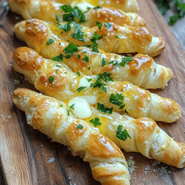 To make tasty air fryer garlic breadsticks, gather these simple ingredients: - 1 cup warm water (about 110°F or 43°C) - 2 ¼ teaspoons active dry yeast (1 packet) - 2 tablespoons granulated sugar - 3 cups all-purpose flour - 1 teaspoon sea salt - 2 tablespoons extra virgin olive oil - 4 cloves fresh garlic, minced - 2 tablespoons unsalted butter, melted - 1 teaspoon dried Italian seasoning - Fresh parsley, finely chopped (for garnish) These ingredients work together to create soft, flavorful breadsticks. The warm water wakes up the yeast, helping the dough rise. The sugar feeds the yeast, making it active. The flour gives the bread its structure. Sea salt enhances flavor. Olive oil keeps the bread moist. Adding fresh garlic and Italian seasoning makes these breadsticks savory. The melted butter adds richness. Finally, fresh parsley brightens the dish with color. With these ingredients, you set the stage for a delicious treat. To start, combine 1 cup of warm water, 2 ¼ teaspoons of active dry yeast, and 2 tablespoons of granulated sugar in a small bowl. Stir it gently. Let the mixture sit for 5 to 10 minutes. You want it to become frothy. This froth shows that the yeast is alive and ready. In a large mixing bowl, whisk together 3 cups of all-purpose flour and 1 teaspoon of sea salt. Make a well in the center of the flour. Pour the frothy yeast mixture and 2 tablespoons of extra virgin olive oil into this well. Use a spatula or your hands to mix until it comes together into a dough. Transfer the dough to a lightly floured surface. Knead it for about 5 minutes. You want it to feel smooth and elastic. Next, place the dough in a greased bowl. Cover it with a clean kitchen towel. Let it rise in a warm spot for about 1 hour, or until it doubles in size. Once the dough has risen, punch it down gently. Roll it out on a floured surface into a rectangle about ½ inch thick. Cut the dough into strips about 1 inch wide. Take each strip and twist it gently before placing it in the air fryer basket. Ensure there is space between each twist. In a small bowl, mix 2 tablespoons of melted unsalted butter, 4 cloves of minced fresh garlic, and 1 teaspoon of dried Italian seasoning. Mix well. Use a brush to generously coat the twisted dough with this tasty mixture. Preheat your air fryer to 370°F (188°C). Place the basket into the air fryer. Cook the breadsticks for 8 to 10 minutes. You want them to be golden brown and fully cooked. - To activate the yeast, mix warm water, yeast, and sugar. - Let this mix sit until it gets frothy, about 5-10 minutes. - Knead the dough for about 5 minutes until smooth and elastic. - The dough is ready when it feels soft and springs back when pressed. - Always preheat your air fryer to 370°F (188°C) before cooking. - Cooking times can vary by air fryer brand, so check your breadsticks often. - Serve these breadsticks with marinara or garlic dip. - They pair well with pasta dishes or salads for a tasty meal. {{image_4}} Adding cheese to your dough makes these breadsticks even better. You can mix in 1 cup of shredded mozzarella when you combine the dry ingredients. This gives the breadsticks a fun, cheesy inside. You can also sprinkle cheese on top before air frying. Parmesan or cheddar work great as toppings. Just add them during the last few minutes of cooking for a melty finish. Using different herbs can change the flavor of your breadsticks. Try adding fresh basil or thyme to the butter mixture. This adds a nice touch to the garlic flavor. You can also use seasoning blends like garlic powder or red pepper flakes. This helps you create a unique taste that suits your family's liking. If you need a gluten-free version, swap the all-purpose flour for a gluten-free flour blend. Make sure to check for a blend that works well for bread. You might need to add a bit more water to get the right dough texture. For flavor, add a teaspoon of garlic powder to the dough. This keeps the garlic taste strong and yummy. To keep your breadsticks fresh, store them in a sealed container. This helps them stay soft. You can refrigerate them for up to three days. If you want to save them longer, you can freeze your breadsticks. Wrap each one tightly in plastic wrap. Then, place them in a freezer bag. They stay good for about three months in the freezer. When you're ready to eat your breadsticks, you can reheat them in the air fryer. Set the air fryer to 350°F (175°C). Heat them for about 3-5 minutes. This method keeps them crispy and warm. To ensure your breadsticks stay moist, brush them lightly with olive oil before reheating. This adds flavor and helps them not dry out. Enjoy your delicious garlic breadsticks again! Yes, you can use instant yeast. It works well and does not need to be activated. Just mix it with your dry ingredients. This saves time since you skip the frothing step. The breadsticks cook in about 8 to 10 minutes. I recommend checking them at the 8-minute mark. They should be golden brown and fully cooked when ready. Yes, you can make the dough ahead. After kneading, let it rise and shape it into breadsticks. Then, cover and refrigerate the dough for up to 24 hours. Bring it back to room temperature before cooking. These garlic breadsticks pair well with marinara sauce, garlic dip, or any soup. You can also serve them alongside pasta dishes for a complete meal. Absolutely! You can add cheese, herbs, or spices before air frying. Just remember to keep the toppings light so the breadsticks cook evenly. You learned how to make delicious garlic breadsticks step by step. We covered the ingredients, instructions, tips, variations, and storage options. Remember, activating the yeast and kneading the dough well are key to success. You can tweak the recipe to fit your taste, whether you want cheesy or gluten-free options. Enjoy these tasty breadsticks with dips or alongside your favorite meals. With practice, you'll create the perfect snack or side dish every time. Happy cooking!