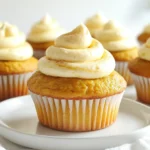 - 1 ½ cups all-purpose flour - 1 teaspoon baking powder - 1 teaspoon baking soda - ½ teaspoon salt - 1 teaspoon ground cinnamon - ½ teaspoon ground nutmeg - ½ teaspoon ground ginger - ½ cup granulated sugar - ½ cup packed brown sugar - ½ cup vegetable oil - 3 large eggs - 1 cup pumpkin puree - 1 teaspoon vanilla extract - 8 oz cream cheese - ½ cup unsalted butter - 3 cups powdered sugar - 1 teaspoon vanilla extract - A pinch of salt To make these pumpkin cream cheese cupcakes, you need a mix of dry and wet ingredients. The dry ingredients give the cupcakes their structure and flavor. You will whisk together flour, baking powder, baking soda, salt, and spices like cinnamon, nutmeg, and ginger. The wet ingredients bring moisture and sweetness. You will mix granulated sugar, brown sugar, and vegetable oil, then add eggs, pumpkin puree, and vanilla extract. This mixture gives the cupcakes a rich flavor. For the cream cheese frosting, you’ll need softened cream cheese and butter. Mixing these with powdered sugar and vanilla creates a sweet and creamy topping. A pinch of salt adds balance to the frosting, making it truly delicious. Gather these ingredients, and you are ready to bake! - Set oven to 350°F (175°C) - Line muffin tin with cupcake liners First, I set my oven to 350°F (175°C). This helps the cupcakes bake evenly. Next, I line my muffin tin with cupcake liners. This makes it easy to take out the cupcakes later. - Whisk together all dry ingredients in a medium mixing bowl In a medium bowl, I whisk together 1 ½ cups of all-purpose flour, 1 teaspoon of baking powder, 1 teaspoon of baking soda, ½ teaspoon of salt, 1 teaspoon of ground cinnamon, ½ teaspoon of ground nutmeg, and ½ teaspoon of ground ginger. Mixing these dry ingredients well gives the cupcakes their tasty flavor. - Mix sugars and vegetable oil - Add eggs, pumpkin puree, and vanilla extract In a large bowl, I mix ½ cup of granulated sugar and ½ cup of packed brown sugar with ½ cup of vegetable oil. I whisk them together until smooth. Then, I add 3 large eggs, one at a time, mixing each in well. Next, I stir in 1 cup of pumpkin puree and 1 teaspoon of vanilla extract. This mix should be creamy and combined perfectly. - Gradually fold dry ingredients into the wet mixture Now, I take the dry mix and gradually fold it into the wet mixture. I use a spatula to gently combine them. I only mix until I no longer see dry flour. It's okay if there are small lumps. This step helps keep the cupcakes fluffy. - Fill liners with batter and bake for 18-20 minutes Next, I carefully spoon the batter into the lined muffin tin. I fill each liner about two-thirds full. This helps them rise nicely. I bake them in the oven for 18 to 20 minutes. I check by poking a toothpick in the center. If it comes out clean, they are ready! - Mix cream cheese and butter - Add powdered sugar and frost cooled cupcakes After the cupcakes cool, I make the frosting. I mix 8 oz of softened cream cheese with ½ cup of softened unsalted butter until smooth. Then, I slowly add 3 cups of sifted powdered sugar, mixing on low speed. Finally, I add 1 teaspoon of vanilla extract and a pinch of salt. Once fluffy, I frost each cooled cupcake with this tasty cream cheese frosting. To make the best pumpkin cream cheese cupcakes, avoid overmixing the batter. When you combine the wet and dry ingredients, mix just until you see no dry flour. A few lumps are okay! This keeps your cupcakes light and fluffy. Make sure your oven is at the right temperature. Preheat it to 350°F (175°C) before baking. A good oven ensures even baking. Always use an oven thermometer to check if your oven temperature is accurate. For the cream cheese frosting, make sure both the cream cheese and butter are at room temperature. This helps create a smooth and creamy texture. Beat them together until they are well combined before adding powdered sugar. You can have fun with frosting designs. Use a spatula for swirls or a piping bag for fancy shapes. Try different tips to create unique looks. For a lovely touch, sprinkle a bit of ground cinnamon or nutmeg on top after frosting. This adds flavor and looks great. You can also decorate with seasonal elements. Place small pumpkins or colorful leaves around your cupcakes. This enhances the autumn vibe and makes them more inviting! {{image_4}} You can easily change the taste of your pumpkin cream cheese cupcakes. Adding chocolate chips gives a sweet touch. Just fold in half a cup of your favorite chocolate chips into the batter. You can also add nuts for a crunchy bite. Try using chopped walnuts or pecans for a tasty twist. For those needing gluten-free options, substitute all-purpose flour with a gluten-free blend. This keeps the cupcakes just as fluffy and delicious. The frosting is a key part of these cupcakes. You can play with different flavors of cream cheese frosting. Add cocoa powder for a chocolate version or pumpkin spice for extra warmth. If you want something lighter, try whipped cream. Whipped cream gives a fluffy texture. You can also use meringue for a sweet and airy topping. Each option brings a unique taste to your cupcakes. Pair your cupcakes with a warm drink for the best experience. A nice cup of coffee complements the pumpkin flavor well. If you prefer tea, a spiced chai works great too. For dessert lovers, serve these cupcakes with a scoop of vanilla ice cream. This adds a creamy touch that balances the spices. Enjoy experimenting with flavors and pairings to make your treat even more special! To keep your pumpkin cream cheese cupcakes fresh, use airtight containers. Glass or plastic containers work well. This helps maintain moisture and flavor. If you have many cupcakes, layer them with parchment paper to avoid sticking. You can store cupcakes at room temperature for up to two days. Just make sure they are in a cool, dry place. If you want them to last longer, place them in the fridge. They will stay good for about a week in the fridge. If you want to save cupcakes for later, freezing is a great option. First, let them cool completely. Next, wrap each cupcake tightly in plastic wrap. This prevents freezer burn and keeps them tasting fresh. Place the wrapped cupcakes in a freezer-safe bag or container. You can freeze them for up to three months. When you're ready to enjoy them, take a cupcake out and let it thaw at room temperature. This usually takes about an hour. When stored properly, these pumpkin cream cheese cupcakes last long. At room temperature, they are best for about two days. In the fridge, they last up to a week. As for signs of spoilage, watch for mold or a change in smell. If the frosting looks dry or hard, it's time to toss it. Always trust your senses to decide if a cupcake is still good to eat! Yes, you can use fresh pumpkin. To prepare it, choose a small sugar pumpkin. Cut it in half, remove seeds, and roast the halves face down at 350°F for about 45 minutes. Once soft, scoop out the flesh and puree it in a blender until smooth. This fresh puree adds a great taste and texture to your cupcakes. Just make sure to measure out 1 cup for the recipe. You can easily make these cupcakes vegan. Here are some simple swaps: - Replace the eggs with flax eggs (1 tablespoon ground flaxseed mixed with 2.5 tablespoons water for each egg). - Use a neutral oil, like coconut or canola, instead of vegetable oil. - Make sure to use a vegan cream cheese for the frosting. These changes keep the flavor and texture rich and tasty! Adding more spices can really boost the flavor. Here are some ideas: - Allspice: Offers a warm, aromatic taste. - Cloves: Adds a strong, warm flavor but use sparingly. - Cardamom: Gives a sweet and spicy note. Experiment with these spices to find your perfect blend! You now have all the ingredients, steps, and tips to make perfect pumpkin cupcakes. You can impress friends and family with your tasty treats. Remember to mix well but not too much, and try different flavors and frostings. Store your extras properly to keep them fresh longer. With this guide, you'll bake with confidence. Enjoy your baking journey and savor every bite of your delicious creations!