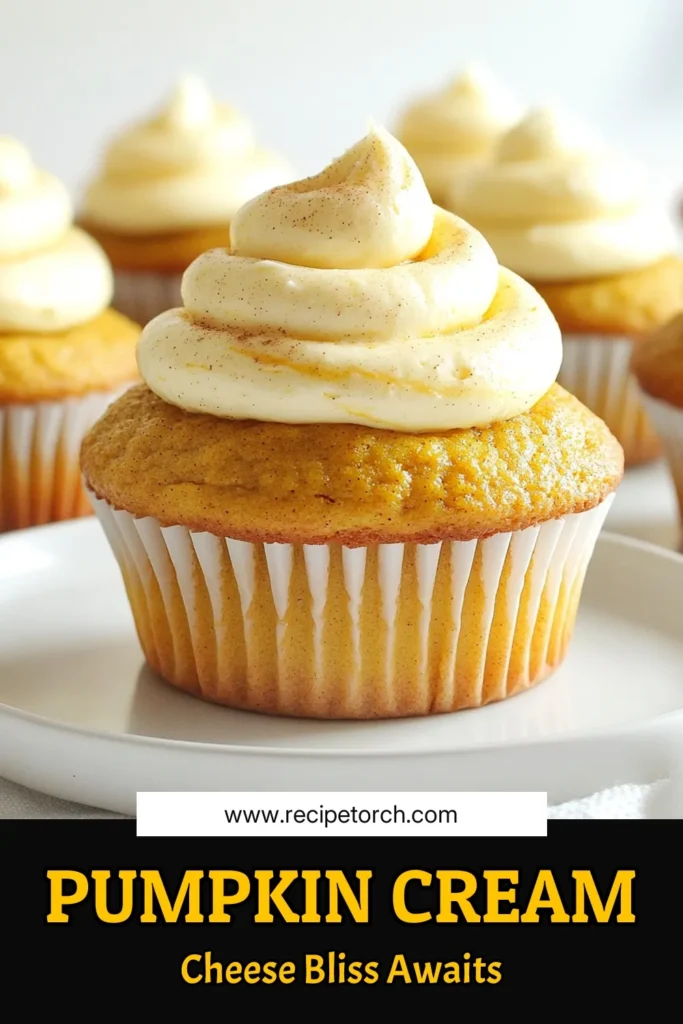 Indulge in the flavors of fall with these irresistible Pumpkin Cream Cheese Cupcakes! Perfectly spiced and topped with luscious cream cheese frosting, they are a delightful treat for any occasion. Whip up these cupcakes in just 40 minutes, and impress your guests with this seasonal favorite. Click to explore the full recipe and create these delicious bites at home! #PumpkinCupcakes #FallBaking #DessertRecipes #AutumnTreats