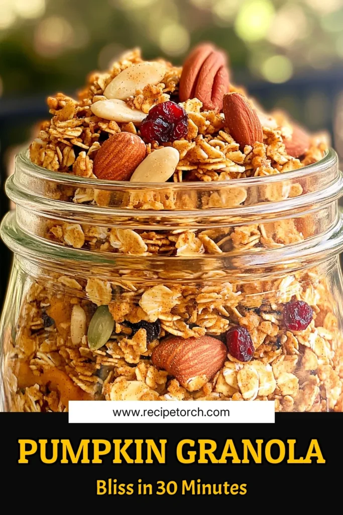 Indulge in the crunchy goodness of Pumpkin Spice Granola Delight! This easy recipe combines wholesome rolled oats, nuts, and pumpkin puree for a delicious breakfast that warms the soul. Perfect for fall mornings or as a snack, this granola is packed with flavor and can be customized with your favorite add-ins like raisins or cranberries. Click to discover the full recipe and bring autumn to your kitchen! #PumpkinSpice #GranolaRecipes #HealthySnacks #FallBaking