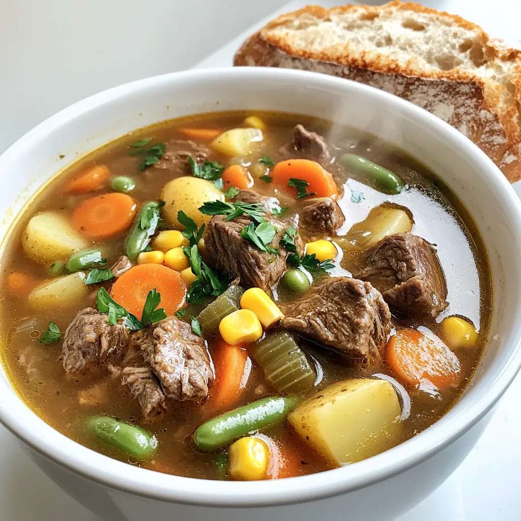 Slow Cooker Beef Vegetable Soup Comforting and Easy Dish