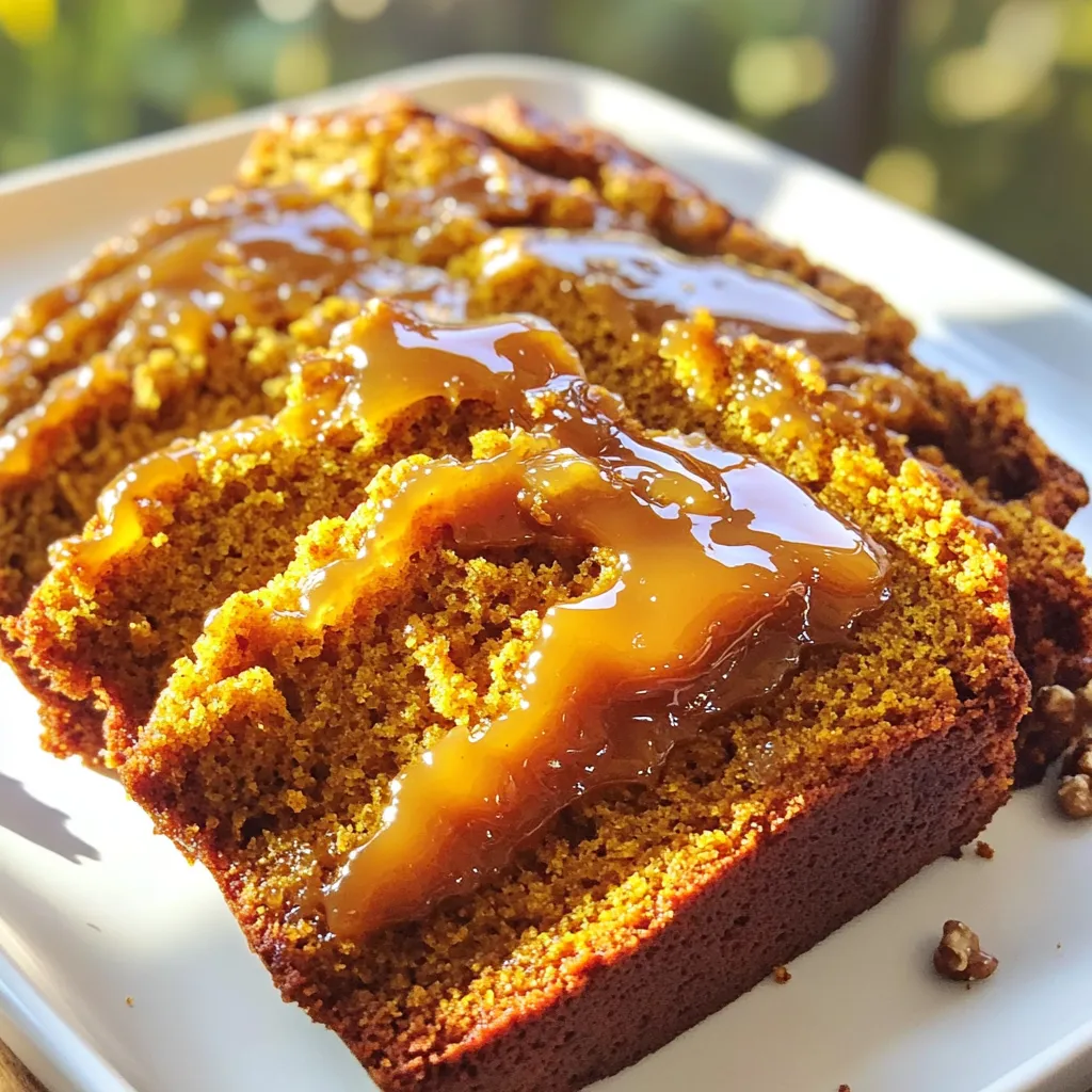 Pumpkin Drizzle Bread with Caramel Delightful Recipe