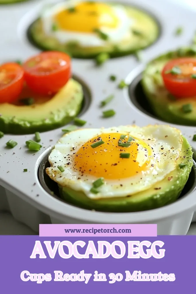 Start your day with this delicious avocado egg cups recipe! These healthy breakfast recipes are perfect for busy mornings and easy brunch ideas. Made with baked avocado eggs, they are low-carb breakfast options packed with flavor. Simply bake ripe avocados with eggs, cherry tomatoes, and chives for a satisfying meal. Try this recipe today for a nutritious start! Save and share your creations! #AvocadoEggCups #HealthyBreakfast #LowCarb #BrunchIdeas