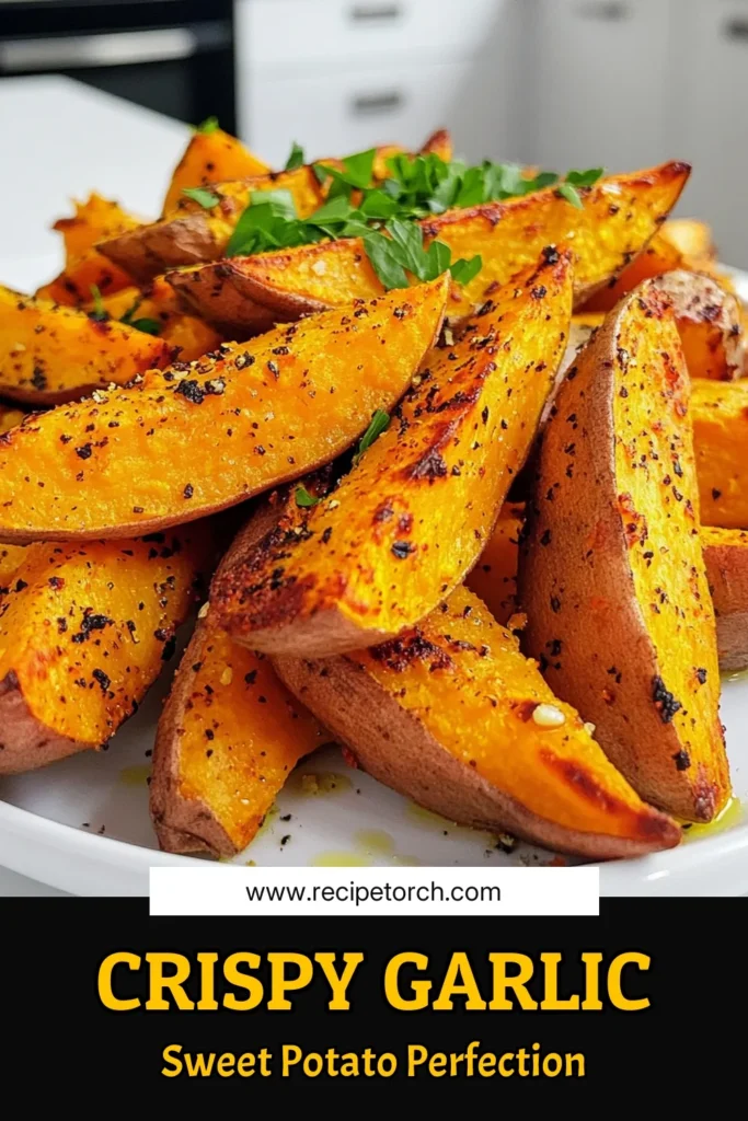 Satisfy your cravings with these Crispy Air-Fried Garlic Sweet Potato Wedges! This delicious recipe features perfectly seasoned sweet potatoes that are air-fried for a crispy finish. With simple ingredients like garlic and smoked paprika, you'll love how easy it is to whip up this tasty side dish or snack in just 25 minutes. Click to explore the full recipe and elevate your meals today! #AirFriedWedges #SweetPotatoRecipes #HealthySnacks #EasyCooking
