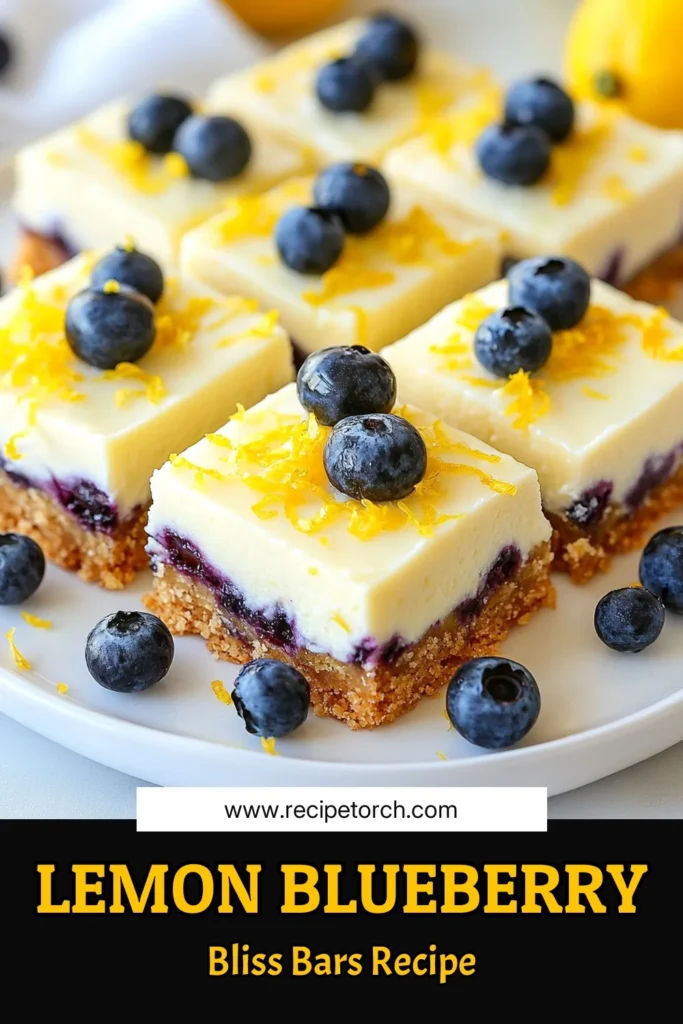 Indulge in these delightful Blueberry Lemon Cheesecake Bars, the perfect no-bake cheesecake recipe for any occasion! This easy cheesecake recipe features a creamy filling made with fresh blueberries and zesty lemon for a refreshing lemon blueberry dessert. Treat yourself today with this delicious cream cheese dessert recipe that's sure to impress. Save this recipe for later and enjoy a taste of summer all year round! #BlueberryLemonCheesecakeBars #NoBakeCheesecake #EasyCheesecakeRecipe #LemonBlueberryDessert