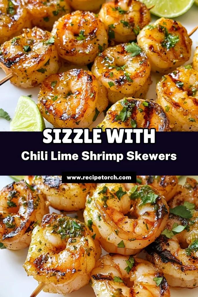 Try these delicious Chili Lime Shrimp Skewers for your next summer grilling recipe! This easy grilled shrimp recipe features succulent shrimp marinated in a zesty shrimp marinade, perfect for outdoor gatherings. With simple ingredients and quick prep, you'll have flavorful shrimp skewers ready in no time. Serve them garnished with fresh cilantro and lime wedges for a refreshing twist. Save this recipe for your next cookout! #ChiliLimeShrimp #GrillingRecipes #EasyShrimpSkewers #ShrimpMarinade