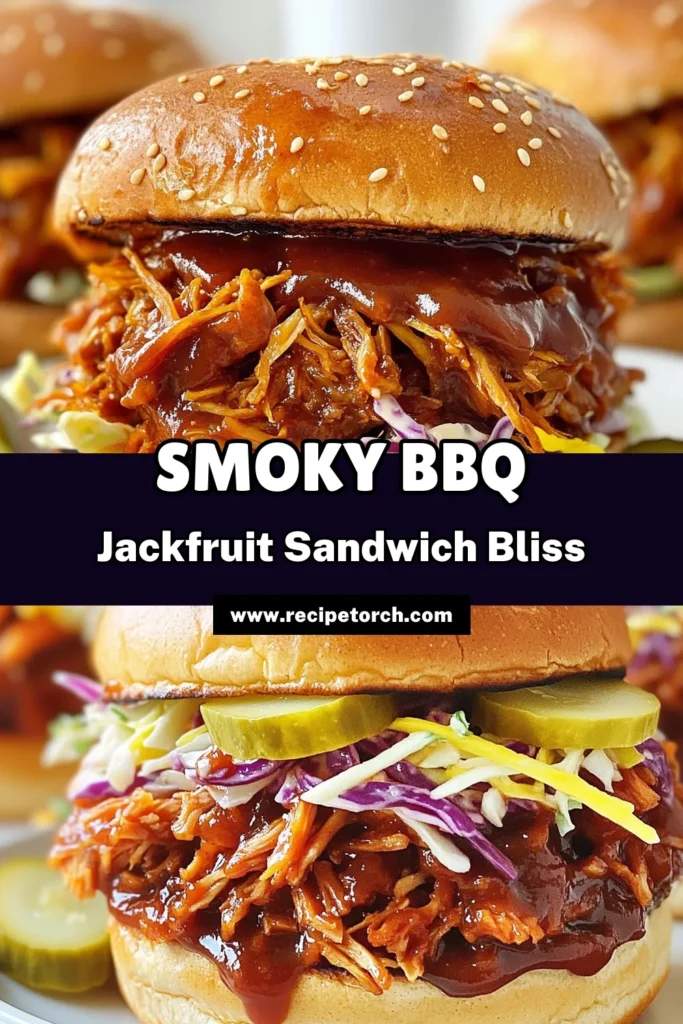 Savor the flavors of these smoky BBQ jackfruit sandwiches, a delicious addition to your vegan BBQ recipes! Perfect for plant-based BBQ meals, this easy jackfruit recipe transforms young green jackfruit into a pulled jackfruit sandwich that’s sure to impress. Ideal for gatherings, these sandwiches offer a savory, satisfying experience. Try it today and indulge in this tasty vegan delight! #VeganBBQ #JackfruitRecipes #PlantBased #BBQSandwiches