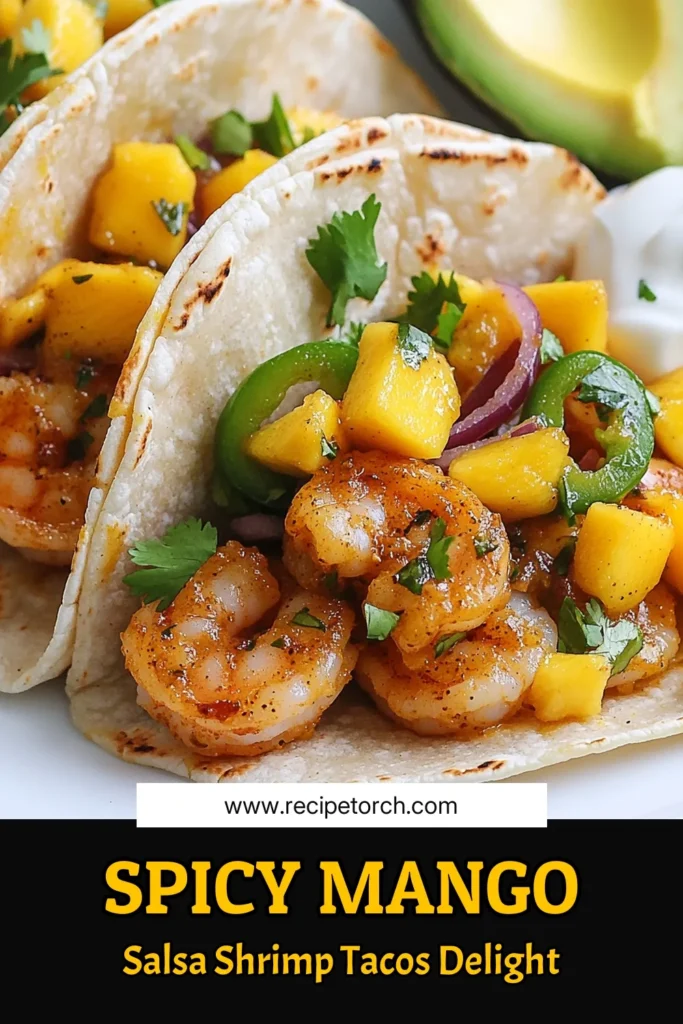 Get ready to enjoy Spicy Shrimp Tacos that will elevate your taco nights! These healthy shrimp tacos feature a zesty mango salsa recipe that adds a burst of flavor. Wrapped in warm corn tortilla tacos, they make for easy taco recipes your family will love. Perfect for any occasion, these tacos are both delicious and quick to prepare. Dive into this flavorful feast today! Save and share the joy! #SpicyShrimpTacos #MangoSalsaRecipe #HealthyShrimpTacos #EasyTacoRecipes
