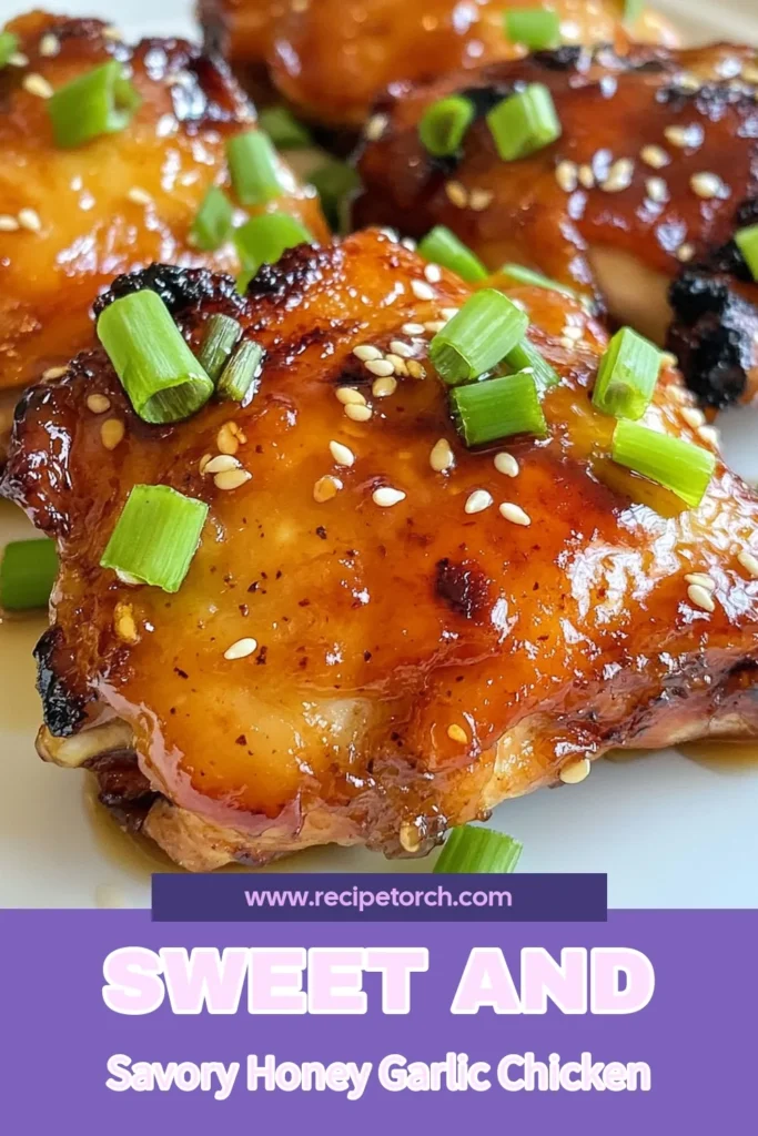 Discover the irresistible flavors of Honey Garlic Chicken Thighs with our easy Baked Chicken Thighs Recipe! This Garlic Honey Chicken Recipe features a simple, flavorful Easy Chicken Marinade that perfectly balances sweet and savory. Serve this delicious dish with steamed jasmine rice for a complete meal. Try it today and impress your family! Don’t forget to save this recipe for later! #HoneyGarlicChicken #BakedChickenThighs #EasyChickenMarinade #SweetAndSavoryChicken