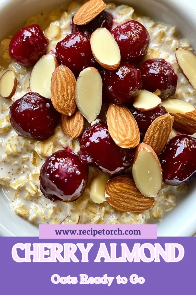 Start your mornings right with Cherry Almond Overnight Oats—a delicious and healthy breakfast recipe that’s quick to prepare! This easy overnight oats recipe features rolled oats, creamy almond milk, and nutrient-packed chia seeds, giving you a nutritious boost. Perfect for busy mornings, this dish can be customized with your favorite toppings. Discover how simple breakfast can be, and give it a try! Save this recipe for later! #HealthyBreakfastRecipes #EasyOvernightOats #ChiaSeedOats #AlmondMilkRecipes