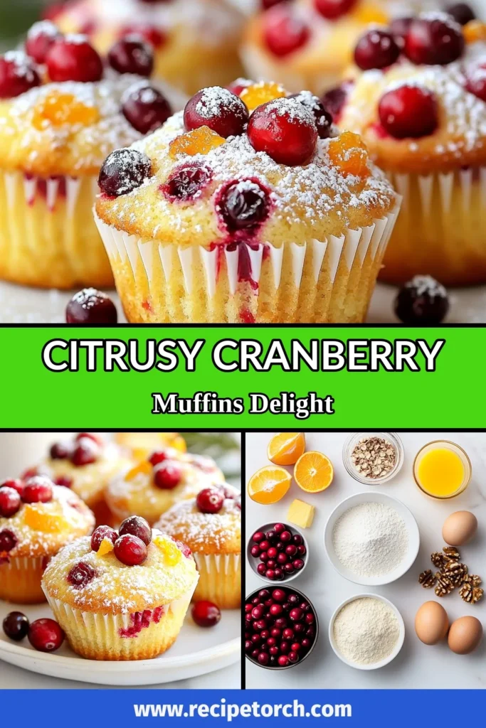 Indulge in these mouthwatering cranberry orange muffins, the perfect blend of cranberry citrus flavors and orange zest! These easy muffin recipes are quick to whip up and use fresh cranberries and orange juice for a delightful taste. Enjoy your morning with these cranberry orange juice muffins that are sure to impress. Bake a batch today! #CranberryCitrusMuffins #EasyMuffinRecipes #FreshCranberryRecipes #OrangeZestMuffins