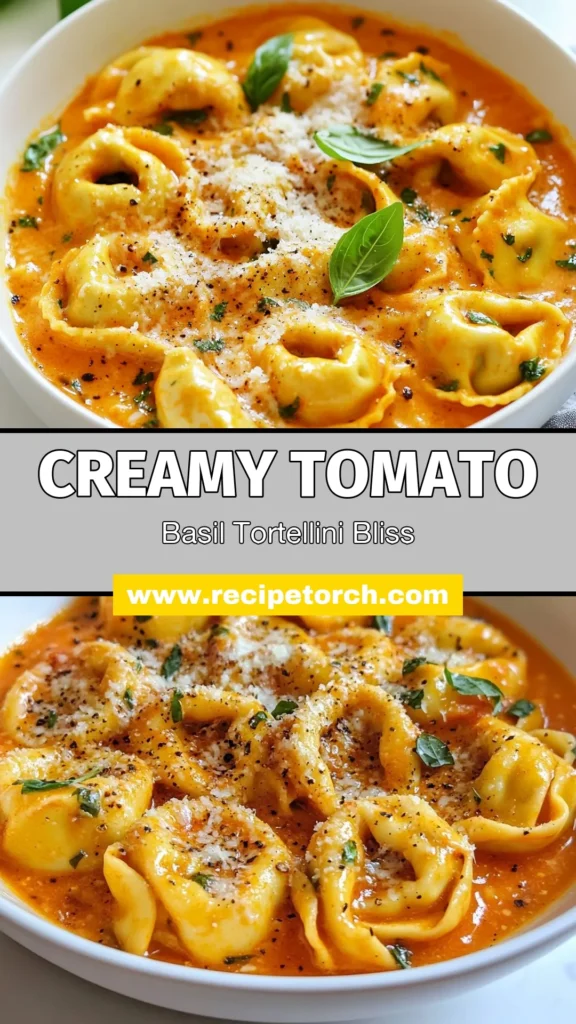Savor the rich flavors of this creamy tomato basil tortellini, a perfect quick Italian dinner recipe! Made with cheese tortellini, this easy tomato pasta dish combines fresh basil and a velvety homemade creamy pasta sauce for a delightful meal. Ready in just 20 minutes, it&rsquo;s ideal for busy nights. Try this cheese tortellini recipe tonight and impress your family! Save this for later! #PastaRecipe #EasyDinner #ItalianCuisine #TortelliniLove