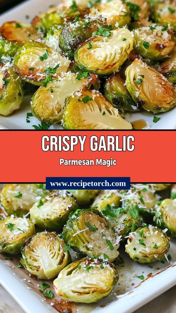 Discover the ultimate Crispy Brussels Sprouts recipe with these Garlic Parmesan Brussels sprouts! This easy vegetable side dish is not only healthy but also packed with flavor. Roasting Brussels sprouts at high heat ensures a perfect crispy texture, while the garlic and Parmesan elevate every bite. Ready in just 30 minutes, this healthy Brussels sprouts recipe is a must-try. Save this recipe and impress your guests today! #BrusselsSprouts #HealthyRecipes #VegetableSides #GarlicParmesan