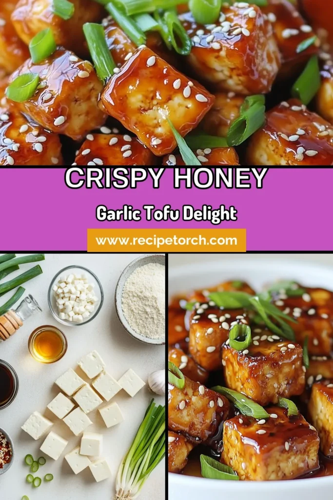 Savor the irresistible taste of crispy honey garlic tofu with this easy tofu recipe that's perfect for any meal. This healthy tofu meal features fried tofu tossed in a savory vegan honey garlic sauce, making it a delicious plant-based option everyone will love. Perfect for dinner or a quick lunch, this dish is sure to impress! Save this recipe for a tasty, nutritious addition to your weeknight menu. #CrispyHoneyGarlicTofu #EasyTofuRecipes #VeganRecipes #HealthyEating