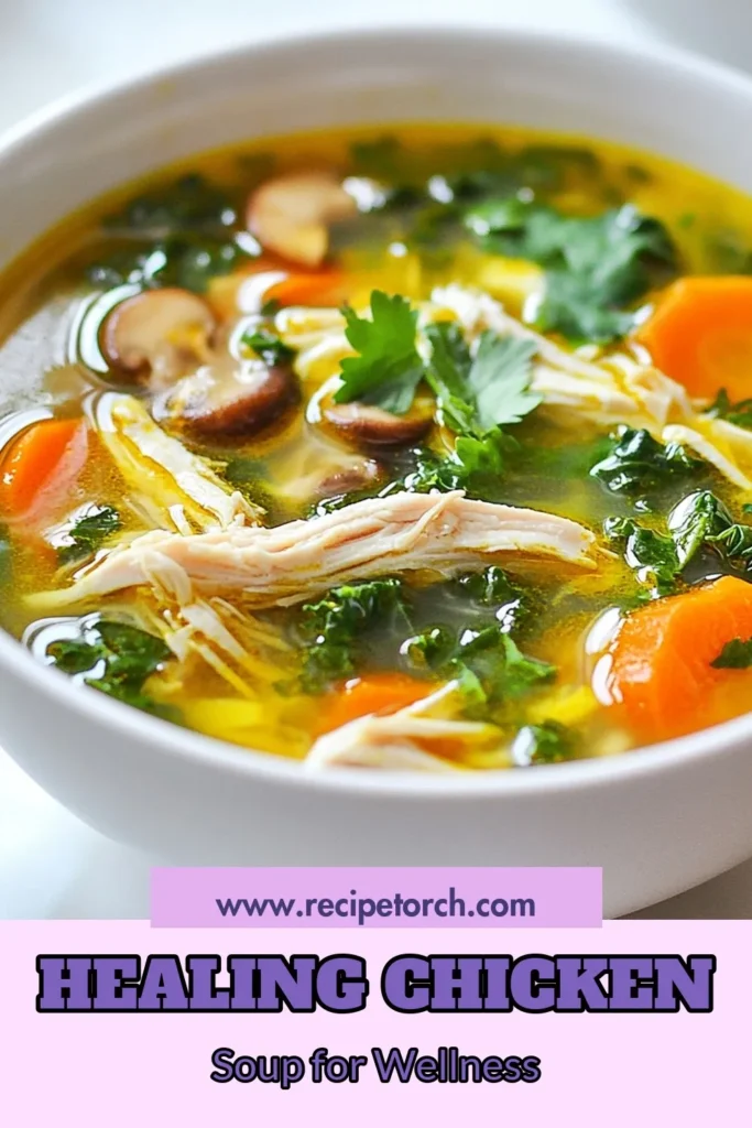 Warm up with this nourishing anti-inflammatory chicken soup that's brimming with health benefits! This healthy chicken soup recipe features low-sodium chicken broth and a blend of ginger and turmeric to create a revitalizing soup for inflammation. You'll love the tender chicken, vibrant veggies, and rich flavors in every bowl. Perfect for any day! Save this ginger turmeric chicken soup for a wholesome meal. #AntiInflammatorySoup #HealthyRecipes #ChickenSoup #InflammationRelief