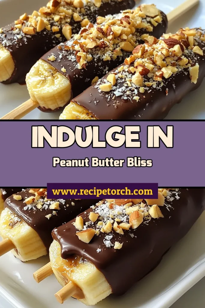 Looking for a delicious treat? Try these easy Chocolate Peanut Butter Banana Pops! Perfect as a healthy chocolate pops option or a fun peanut butter banana dessert. These frozen banana treats are not only simple to make but also perfect for homemade banana snacks that everyone will love. Freeze, dip in chocolate, and enjoy! Don’t miss out—pin this recipe now! #ChocolateBananaPops #PeanutButterDessert #FrozenTreats #HealthySnacks