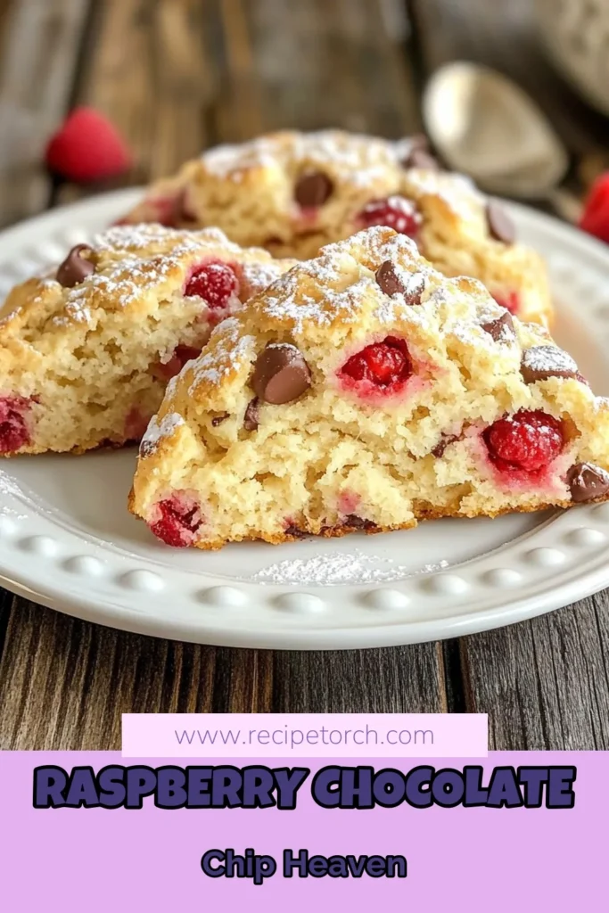 Indulge in these delightful raspberry chocolate chip scones, an easy scone recipe perfect for any fresh raspberry desserts lover. Homemade scones with chocolate combine the tartness of raspberries with rich chocolate chips for an irresistible treat. Bake these scrumptious baked raspberry treats to brighten your mornings. Click for the full recipe and experience the joy of baking! #RaspberryScones #HomemadeTreats #BakingFromScratch #DessertRecipes