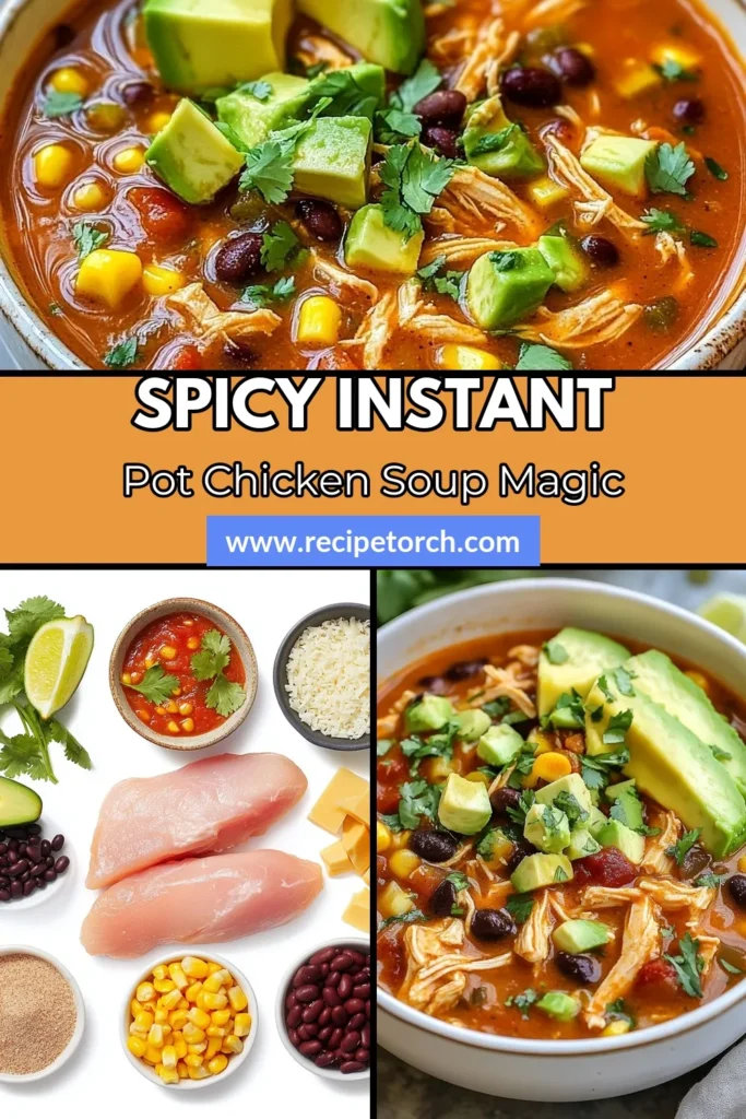 Warm up your weeknights with this Spicy Chicken Enchilada Soup that's perfect for any occasion! This Instant Pot Chicken Soup is a quick and easy chicken soup recipe that combines tender shredded chicken with black beans, corn, and zesty spices. Experience a flavorful Mexican chicken soup recipe that's ready in just 35 minutes. Save this recipe for your next cozy dinner! #InstantPotRecipes #SpicyChickenSoup #EasyChickenSoup #MexicanSoup
