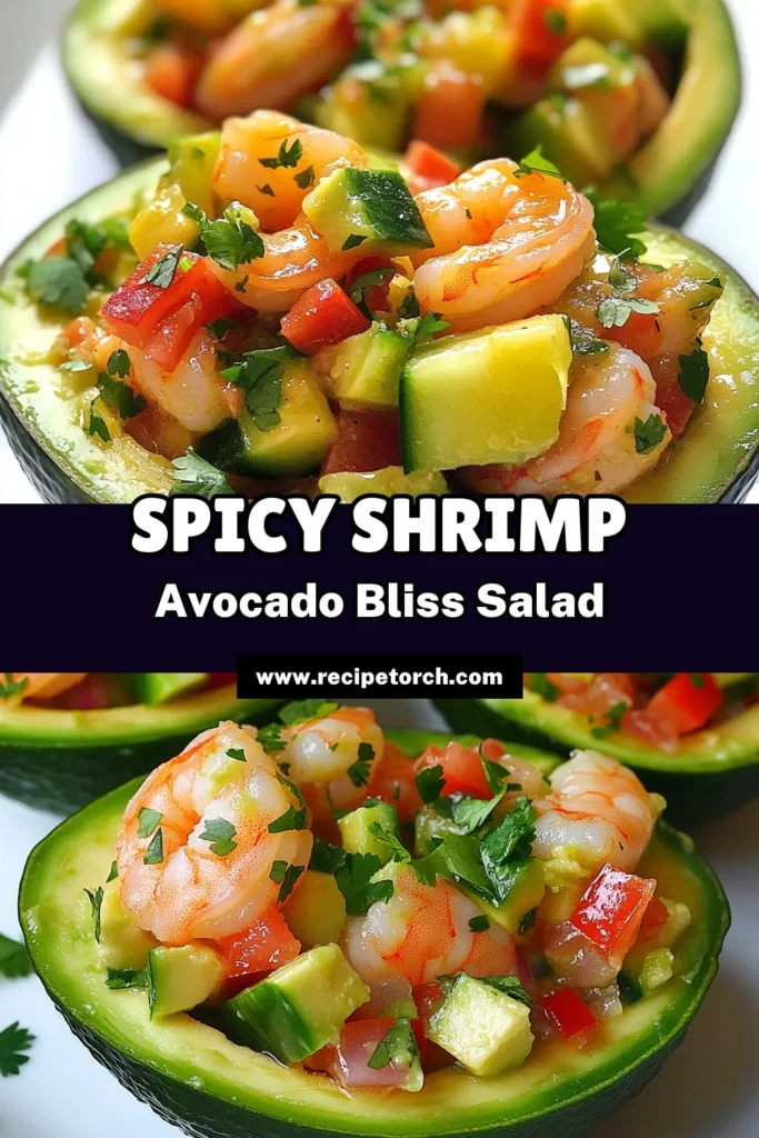 Looking for a fresh and flavorful dish? Try this Spicy Shrimp Avocado Salad, a perfect blend of zesty shrimp and creamy avocado. This healthy shrimp recipe features a mix of veggies and spices, ideal for hot days. Not just a Mexican shrimp salad, but a versatile shrimp avocado salad recipe that’s quick to make! Save this delectable spicy shrimp salad for your next meal. #ShrimpRecipes #HealthyEating #AvocadoRecipes #MexicanFood