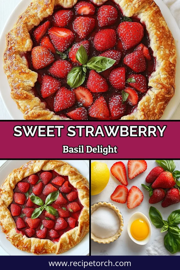 Discover the delightful Strawberry Basil Galette recipe that perfectly combines summer fruit and fragrant basil in an easy galette recipe. This homemade pie crust recipe makes the perfect base for a delicious dessert. Ideal for gatherings or a dinner party, this stunning strawberry galette will impress your guests. Ready to savor this unique basil dessert? Try it today and make memories! #StrawberryGalette #BasilDessert #SummerFruit #EasyGaletteRecipe
