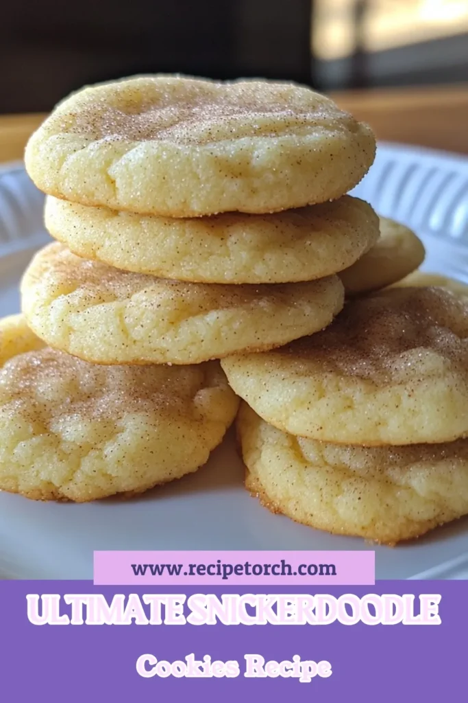 Discover the magic of homemade Snickerdoodle cookies with this easy Snickerdoodle cookies recipe! Packed with cinnamon sugar goodness, these delightful treats are perfect for any occasion. Using simple Snickerdoodle cookie ingredients, you can whip up a batch in just 25 minutes. Enjoy the warm, chewy centers and crisp edges that everyone loves. Get baking today and savor the sweetness! Don’t forget to save for later! #SnickerdoodleCookies #BakingRecipes #CookieLove #DessertIdeas
