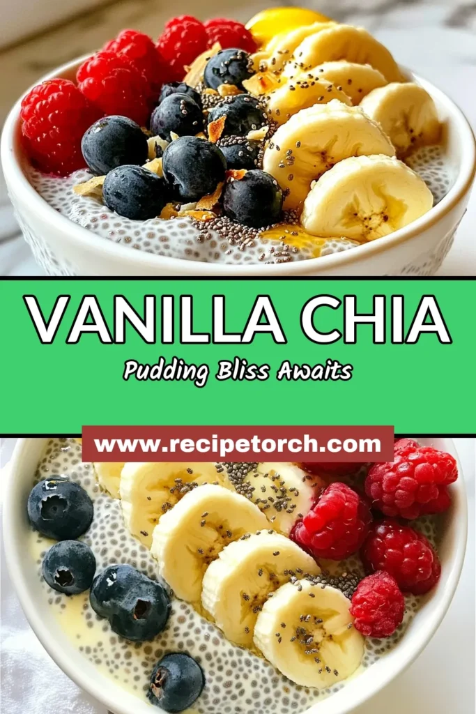 Indulge in this creamy vanilla chia pudding, a delicious plant-based dessert that&rsquo;s both healthy and satisfying! This easy vegan pudding recipe uses simple ingredients like chia seeds, almond milk, and vanilla bean for a delightful treat. Perfect for meal prep, enjoy it topped with fresh berries or crunchy granola. Discover the joy of this nutritious healthy chia seed recipe today! Save for later and share the love! #VanillaChiaPudding #PlantBasedDessert #VeganPuddingRecipe #HealthyEating