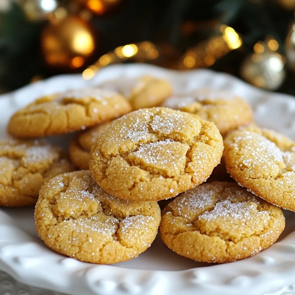 To make chewy gingersnap cookies, gather the following items: - 2 ¼ cups all-purpose flour - 2 teaspoons ground ginger - 1 teaspoon ground cinnamon - ½ teaspoon ground cloves - ½ teaspoon baking soda - ½ teaspoon salt - ¾ cup unsalted butter, softened at room temperature - 1 cup packed brown sugar - 1 large egg, at room temperature - ¼ cup molasses - 1 teaspoon pure vanilla extract - Granulated sugar for rolling the cookies When measuring ingredients, always use dry measuring cups for flour. Spoon the flour into the cup and level it off with a knife. For sticky ingredients like molasses, lightly oil the measuring cup first. This helps the molasses slide out easily. Use a kitchen scale for precise measurements if you have one. This can help avoid mistakes. You can swap some ingredients for different tastes or needs. If you need a dairy-free option, use coconut oil or a dairy-free butter. For a gluten-free cookie, use a gluten-free flour blend instead of all-purpose flour. You can also replace molasses with maple syrup for a lighter flavor. Just keep in mind that this will change the taste and texture slightly. If you want a spicier kick, add more ground ginger or a pinch of cayenne. {{ingredient_image_2}} First, set your oven to 350°F (175°C). This temperature helps the cookies bake evenly. Next, line a baking sheet with parchment paper. This step keeps the cookies from sticking and makes cleanup easy. In a medium bowl, combine 2 ¼ cups of all-purpose flour, 2 teaspoons of ground ginger, 1 teaspoon of ground cinnamon, ½ teaspoon of ground cloves, ½ teaspoon of baking soda, and ½ teaspoon of salt. Whisk these dry ingredients well. This ensures each cookie has the right spice blend. In a large bowl, add ¾ cup of softened unsalted butter and 1 cup of packed brown sugar. Use an electric mixer and beat on medium speed. Mix until the mixture is light and fluffy. This takes about 2-3 minutes. Creaming adds air, making the cookies soft. Now, add 1 large egg, ¼ cup of molasses, and 1 teaspoon of pure vanilla extract to the creamed butter and sugar. Mix until everything is smooth. Gradually add the dry mix to the wet mix. Stir gently until just combined. Be careful not to overmix. This keeps the cookies chewy. Once mixed, cover the dough with plastic wrap or a clean towel. Refrigerate for about 30 minutes. Chilling firms up the dough, making it easier to roll into balls. After chilling, take the dough out. Roll it into 1-inch balls using your hands or a cookie scoop. Roll each ball in granulated sugar for a sweet touch. Place the balls on the baking sheet, leaving space between them. Bake for 8-10 minutes. Look for set edges and crackled tops. Let the cookies cool on the baking sheet for 5 minutes before moving them to a wire rack. This cooling time helps them firm up. Enjoy the delightful smell while they cool! To make your gingersnap cookies chewy, start with softened butter. This helps create a soft dough. Use brown sugar instead of white sugar. Brown sugar adds moisture, giving your cookies that chewy bite. Mix the dough until just combined. Overmixing can make your cookies tough. Chill the dough for at least 30 minutes. This step prevents spreading during baking, keeping them chewy. One mistake is not measuring flour correctly. Too much flour leads to dry cookies. Scoop flour into your measuring cup and level it off. Avoid skipping the chilling step. Chilling the dough is key for chewy cookies. Another mistake is overbaking. Keep a close eye on your cookies as they bake. Remove them when the edges are set but the centers are soft. For extra flavor, add a pinch of black pepper. It enhances the warmth of the spices. You can also mix in some chopped nuts or crystallized ginger. Both add a nice texture and flavor burst. Consider using different spices, like cardamom or nutmeg, to change the taste. If you love chocolate, try adding chocolate chips for a fun twist. Pro Tips Chill the Dough: Refrigerating the dough for at least 30 minutes helps to solidify the butter, resulting in a thicker, chewier cookie. Measure Flour Correctly: Use the spoon-and-level method to measure flour accurately. This prevents your cookies from becoming dry or dense. Don't Overbake: Remove the cookies from the oven when they are slightly underbaked. They will continue to firm up as they cool on the baking sheet. Experiment with Spices: Feel free to adjust the spices to your taste. Adding a pinch of nutmeg or swapping in freshly grated ginger can add a unique twist! {{image_4}} You can mix gingersnap and chocolate for a fun twist. Start by adding 1 cup of chocolate chips to the dough after you combine the wet and dry ingredients. This adds a rich flavor and a delightful texture. The warm chocolate chips melt, giving each bite a sweet surprise. You can use dark, milk, or even white chocolate chips based on your taste. Feel free to experiment with different types! If you need a gluten-free version, swap the all-purpose flour for a gluten-free blend. Check that the blend contains xanthan gum to help with texture. You can also use almond flour or coconut flour, but adjust the amount. Start with 1 ½ cups of almond flour and add a bit more if needed. This keeps the cookies chewy and delicious. For those who love spice, add a kick to your cookies! Mix in 1 teaspoon of cayenne pepper or crushed red pepper flakes into the dry ingredients. This will create a bold flavor. You can also experiment with adding fresh grated ginger for an extra zing. The heat pairs well with the sweetness of the cookies, making them a unique treat. Store your chewy gingersnap cookies in an airtight container. This keeps them fresh. You can place parchment paper between layers to prevent sticking. If cookies cool completely, they stay soft and chewy longer. Avoid storing them near strong-smelling foods, as cookies can absorb odors. To freeze your cookies, wait until they cool. Place them in a single layer on a baking sheet. Freeze for about an hour, then transfer cookies to a freezer-safe bag. Remove as much air as you can from the bag to prevent freezer burn. You can freeze them for up to three months. These cookies last about one week at room temperature. If you freeze them, they can last much longer. When ready to eat, thaw cookies at room temperature. You can also warm them in the oven for a few minutes. This makes them soft and delicious again. To make your gingersnap cookies softer, use less flour. You can also add a bit more butter or molasses. These ingredients help keep the cookies moist. Avoid overbaking them; check for doneness at 8 minutes. The cookies will continue to firm up while cooling. Yes, you can use honey instead of molasses. Honey will give a different flavor and color. It can also make the cookies a bit sweeter. This change may affect the texture slightly, making them less chewy. If you do swap, reduce the sugar in the recipe a little. Gingersnaps are crisp and have a stronger spice flavor. They often include more ginger and sugar. Gingerbread is softer and more cake-like, with a rich, deep flavor. The spices in gingerbread are usually milder. Both use similar ingredients but differ in texture and spices used. You’ve learned about the key ingredients for gingersnap cookies. We covered measuring tips and possible substitutes to help you. I provided clear steps from prepping to baking. You also discovered ways to improve texture and avoid mistakes. Lastly, I shared fun variations and storage tips for your cookies. Baking is a fun journey. Enjoy experimenting with flavors and techniques. Each batch you make will teach you something new!