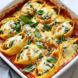 - 20 jumbo pasta shells - 2 cups fresh spinach, chopped - 1 cup ricotta cheese - 1 &frac12; cups shredded mozzarella cheese, divided (1 cup for filling, &frac12; cup for topping) - &frac14; cup grated Parmesan cheese - 1 large egg, lightly beaten - 2 cloves garlic, minced - 1 teaspoon Italian seasoning - Salt and freshly cracked black pepper to taste - 2 cups marinara sauce (store-bought or homemade) - Fresh basil leaves for garnish (optional) For this recipe, you need jumbo pasta shells. They hold the filling well and look great on the plate. Fresh spinach adds a nice color and taste. I love using ricotta cheese for its creamy texture. Shredded mozzarella is key for the cheesy topping. Parmesan gives a salty kick that enhances the flavors. You also need an egg for binding. Garlic adds a nice aroma. Italian seasoning brings warmth to the dish. Salt and pepper are essential for taste. Lastly, marinara sauce ties everything together with its rich flavor. If you want, fresh basil makes a lovely garnish. {{ingredient_image_2}} - Cooking the jumbo shells: Start by boiling water in a large pot. Add a pinch of salt for flavor. Once boiling, add the 20 jumbo pasta shells. Cook them until they are al dente, usually around 10-12 minutes. - Draining and cooling the shells: After cooking, drain the shells in a colander. Rinse them gently under cold water. This helps stop the cooking process. Set them aside to cool while you prepare the filling. - Heating the skillet and adding garlic: In a large skillet, heat a drizzle of olive oil over medium heat. Add 2 cloves of minced garlic. Saut&eacute; for about 1 minute until fragrant. - Cooking the spinach: Now, add the 2 cups of chopped fresh spinach to the skillet. Cook it for 2-3 minutes until it wilts. Remove the skillet from the heat and let it cool slightly. - Combining cheese and seasoning: In a mixing bowl, combine 1 cup of ricotta cheese, 1 cup of shredded mozzarella cheese, and &frac14; cup of grated Parmesan cheese. Add 1 lightly beaten egg, 1 teaspoon of Italian seasoning, and a pinch of salt and pepper. Stir this mixture until smooth. - Folding in saut&eacute;ed spinach: Gently fold the cooked spinach into the cheese mixture. Make sure it&rsquo;s well combined for even flavor. - Spreading marinara sauce in the baking dish: Grab a 9x13 inch baking dish and spread 1 cup of marinara sauce evenly on the bottom. This will add flavor and moisture. - Stuffing the shells and adding sauce: Take each cooked shell and stuff it with about 2 tablespoons of the spinach and ricotta filling. Place them in the dish with the open side facing up. After stuffing, pour the remaining marinara sauce over the shells. - Covering with foil: To keep the shells moist, cover the baking dish with aluminum foil. - Baking and removing foil for browning: Bake in a preheated oven at 375&deg;F for 20 minutes. After that, remove the foil and bake for another 10-15 minutes until the cheese is bubbly and golden brown. This method ensures the shells cook evenly and absorb all the delicious flavors. Enjoy! To make your filling shine, start by adjusting the seasonings. Taste your mixture as you go. Add more salt and pepper if needed. You want it to be flavorful. For the right consistency, ensure the ricotta is creamy but not runny. You can mix in a little extra mozzarella for creaminess. This will help the filling stay put in the shells. Garnishing can elevate your dish. Use fresh basil leaves for a pop of color and flavor. A light drizzle of olive oil also adds richness. For serving, consider pairing your stuffed shells with a simple green salad. Garlic bread is another great side. Both make a complete meal that pleases everyone. Watch out for overcooking the shells. They should be al dente, which means slightly firm. If they are too soft, they may break when you stuff them. Also, don&rsquo;t forget to season your filling well. Under-seasoning can make the dish bland. Taste your filling before stuffing the shells to make sure it&rsquo;s just right. Pro Tips Perfect Pasta: Ensure you cook the pasta shells al dente to prevent them from becoming mushy during baking. Cheese Choices: For a creamier filling, try adding a bit of cream cheese or mascarpone to the ricotta mixture. Herb Infusion: Fresh herbs like basil or parsley can elevate the flavor profile of the cheese filling, adding freshness. Make Ahead: These stuffed shells can be assembled a day in advance; just cover and refrigerate before baking. {{image_4}} You can change the cheeses in this dish for a new twist. Try cottage cheese instead of ricotta for a lighter filling. Feta cheese adds a tangy flavor that pairs well with spinach. If you want non-dairy options, use cashew cheese or tofu. These swaps can keep the recipe tasty while fitting your needs. Adding herbs can boost flavor in your stuffed shells. Oregano and thyme are great choices. They add depth and a fresh taste. You can also mix in proteins like cooked chicken or sausage. This makes the dish heartier and adds protein for a full meal. If you need gluten-free options, choose gluten-free pasta shells. They work just as well and taste great. For vegan adaptations, use a plant-based ricotta or tofu blend. Skip the egg and use a flaxseed mixture to bind the filling. These choices keep your stuffed shells delicious and suitable for different diets. To keep your Spinach Ricotta Stuffed Shells fresh, store them properly. - Refrigeration tips: Place any leftover stuffed shells in an airtight container. They will stay good in the fridge for about 3-5 days. Make sure to cover the container well to avoid drying out. - Freezing instructions: If you want to store them longer, freezing is a great option. Wrap the shells tightly in plastic wrap and then place them in a freezer-safe bag. They can last for up to 3 months. Just label with the date for easy tracking. When reheating, you want to keep that great taste and texture. - Best practices for maintaining texture: The oven works best for reheating stuffed shells. Preheat your oven to 350&deg;F (175&deg;C). Cover the dish with foil to keep moisture in. Bake for about 20 minutes or until hot all the way through. - Microwave versus oven reheating: If you&rsquo;re short on time, you can use the microwave. Place a shell on a microwave-safe plate and cover it with a damp paper towel. Heat for 1-2 minutes. However, the oven gives a crispier texture, making it the best choice. You can serve these shells with a simple green salad. A light Caesar salad works well. Garlic bread is another tasty option. You can also pair it with roasted vegetables for added flavor and nutrition. Yes, you can prepare the stuffed shells a day early. Just follow the steps until you bake them. Cover the dish tightly and store it in the fridge. When ready to serve, bake as directed, adding a few extra minutes if cold. To add spice, you can mix in red pepper flakes. Add it to the cheese filling for warmth. Another option is to use a spicy marinara sauce. You could also add jalape&ntilde;os for a fresh kick. Yes, frozen spinach works great. Just thaw and drain it well first. This helps avoid extra moisture in the filling. Make sure to chop it finely to mix well with the cheeses. Leftovers last about 3 to 5 days in the fridge. Store them in an airtight container. For best results, reheat them in the oven for crispy edges. Enjoy your delicious meal again! This dish is easy and fun to make. You learned about the key ingredients and steps. We covered tips for the perfect flavor and common mistakes to avoid. Also, I shared ways to customize your shells to fit your taste. Whether you enjoy it fresh or plan for later, this recipe fits all. So grab your ingredients, and let&rsquo;s get cooking! Your taste buds will thank you for this delicious treat.