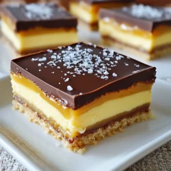 To make this delicious Chocolate Caramel Slice, you will need the following ingredients: - 1 &frac12; cups digestive biscuits, finely crushed - &frac12; cup unsalted butter, melted - 1 can (14 oz) sweetened condensed milk - &frac14; cup golden syrup (or light corn syrup) - &frac14; cup packed brown sugar - 200g dark chocolate, coarsely chopped - 2 tablespoons coconut oil - Sea salt flakes, for garnish Each ingredient plays a key role in creating that perfect blend of crunchy, creamy, and sweet flavors. The digestive biscuits form the base. Their crunch gives a nice texture. The unsalted butter binds the crumbs, making a solid crust. Sweetened condensed milk is the star of the caramel layer. It adds rich sweetness and creaminess. Golden syrup, or light corn syrup, helps the caramel set and adds depth to the flavor. Brown sugar enhances the caramel's sweetness and gives it a lovely, warm color. Dark chocolate is used for the topping. It adds richness and a touch of bitterness to balance the sweetness. Coconut oil makes the chocolate melt smoothly and helps it set correctly. Finally, sea salt flakes on top elevate the taste and give a gourmet touch. Gather all these ingredients, and you are ready to create a treat that will impress everyone! {{ingredient_image_2}} - Start by combining 1 &frac12; cups of finely crushed digestive biscuits with &frac12; cup of melted unsalted butter in a medium bowl. Mix until the crumbs are coated. - Next, press this mixture firmly into the bottom of a lined 8x8 inch baking pan. Make sure it&rsquo;s even and compact. - Refrigerate the pan for 30 minutes. This helps the base set well for the layers above. - In a medium saucepan, mix 1 can of sweetened condensed milk, &frac14; cup of golden syrup, and &frac14; cup of packed brown sugar. - Heat this mixture over medium heat. Stir constantly to prevent it from sticking. - After about 8 to 10 minutes, the caramel thickens. It should have a rich golden color. Pour this warm caramel over your chilled biscuit base, spreading it evenly. - For the topping, combine 200g of coarsely chopped dark chocolate and 2 tablespoons of coconut oil in a small saucepan or bowl. - Heat gently until both melt together smoothly. Stir well to combine. - Pour the melted chocolate over the set caramel layer. Use a spatula to spread it evenly across the top. - Place the pan back in the fridge for at least 2 hours. This time helps the entire slice set properly. - Once firm, remove it from the pan and place it on a cutting board. Cut it into squares. - Just before serving, sprinkle a light pinch of sea salt flakes on top to enhance the flavor. To make great caramel, avoid boiling the mixture. Keep the heat medium and stir constantly. This prevents burning and ensures a smooth texture. The cooking time should be about 8 to 10 minutes. You want it to thicken and turn golden. When it looks rich and creamy, it&rsquo;s ready to pour over the base. If you prefer a sweeter taste, use milk chocolate instead of dark chocolate. It melts nicely and gives a creamy finish. You can also add flavor extracts, like vanilla, to your chocolate. Just a few drops can enhance the chocolate's flavor and make it unique. Pair your chocolate caramel slice with a warm drink like coffee or tea. The flavors match well and create a cozy vibe. For presentation, arrange the squares neatly on a colorful plate. You can even add fresh berries or a sprinkle of nuts for a pop of color. Pro Tips Use Room Temperature Ingredients: Ensuring that your butter and eggs are at room temperature can help create a smoother mixture, resulting in a better texture for your slice. Don&rsquo;t Rush the Caramel: Take your time when cooking the caramel. Stir constantly and watch for that rich golden color; this ensures a deep flavor and prevents burning. Chill Properly: Allowing each layer to chill adequately in the refrigerator is key. It helps the layers to set firmly, making it easier to cut clean squares. Garnish with Care: A sprinkle of sea salt enhances the chocolate and caramel flavors beautifully. Just a pinch on each square will elevate your slice to the next level. {{image_4}} You can switch up the biscuit base for your Chocolate Caramel Slice. This change can add new flavors and textures. If you need a gluten-free option, try using gluten-free digestive biscuits. They work just as well and keep the slice tasty. You can also use crushed graham crackers or chocolate cookies. These alternatives can give a richer taste to your slice. Adding nuts to your layers can elevate the slice. Nuts bring crunch and flavor. You can mix in chopped nuts like pecans or walnuts. Almonds also work nicely if you want a lighter touch. Just sprinkle them on top of the caramel or stir them into the biscuit base. This extra layer of flavor makes the dessert even more special. You can enhance flavors by adding spices or using different chocolates. A pinch of cinnamon can bring warmth to the caramel. It blends well with the chocolate and adds depth. You could also use flavored chocolate, like orange or mint. These options create a unique twist on the classic recipe. Experimenting with flavors makes your Chocolate Caramel Slice one-of-a-kind. To store your chocolate caramel slice, place it in an airtight container. Keep it in the fridge. This will keep the slice fresh. It can last up to one week in the fridge. Make sure it is well-covered to avoid drying out. You can freeze the chocolate caramel slice for longer storage. Cut it into squares before freezing. Wrap each piece tightly in plastic wrap. Then, place them in a freezer-safe bag. They will stay good for up to three months. To thaw, take out the slices and leave them in the fridge overnight. This helps them defrost slowly. You can also thaw them at room temperature for about 30 minutes. Reheating is not usually needed for this dessert. If you want a warm treat, you can gently reheat it. Use the microwave at a low setting, about 10 seconds at a time. Check it often to avoid melting the chocolate too much. Enjoy the slice at your preferred temperature! Yes, you can use other biscuits. Try graham crackers or gingersnaps for a twist. If you need a gluten-free option, use gluten-free digestive biscuits or almond flour cookies. The base will taste different, but it will still be delicious. Watch for color and texture. The caramel should turn a rich golden brown. It will also thicken as you stir. If you dip a spoon in, it should coat the back lightly. Avoid boiling to keep it creamy. Absolutely! You can prepare the base and caramel a day in advance. Just keep them in the fridge. Assemble the chocolate topping right before serving for the best taste. This makes it perfect for parties or family gatherings. You now have a simple and clear guide to make a delicious chocolate caramel slice. We covered the ingredients, step-by-step instructions, and tips for perfecting it. Remember, you can customize flavors and presentations too. Keep your slices fresh by storing them well. Enjoy making this treat and sharing it with friends and family. It&rsquo;s an easy and rewarding recipe that will impress anyone!